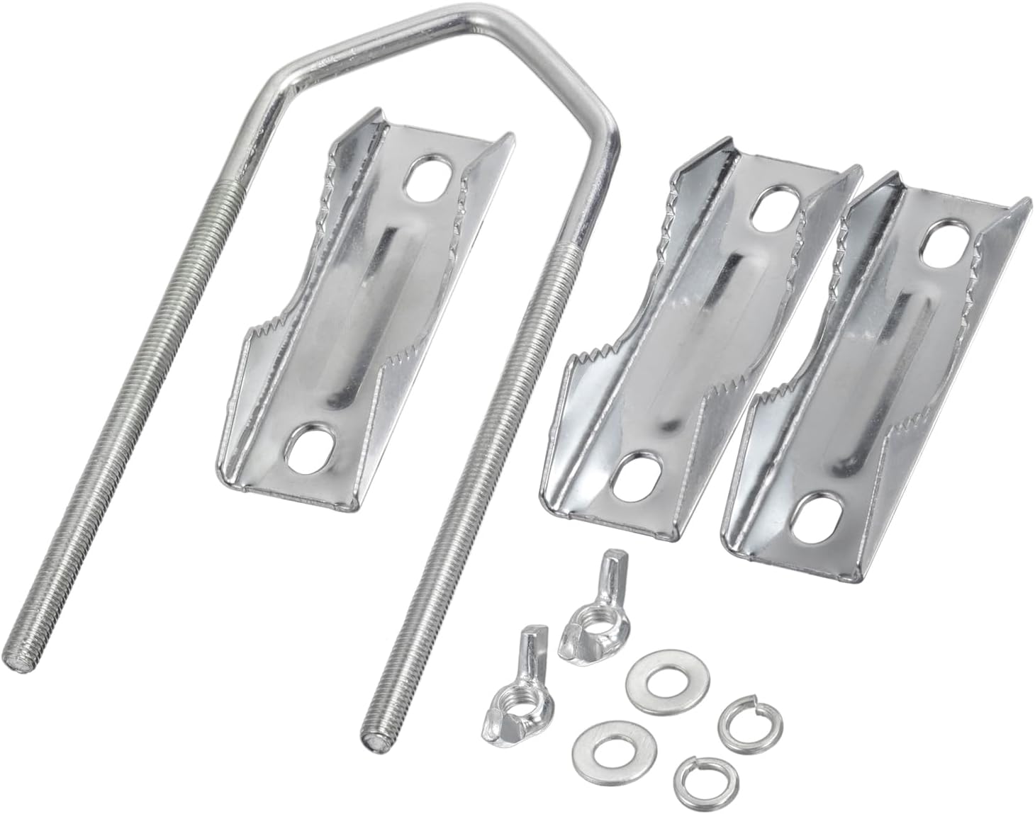 Superbat Antenna Mast Clamps U-Bolt Mounting Hardware Bracket & V Jaw Block (2Pcs) for TV CB Ham Outside Home Antenna Lora Double Pipe-Mounting etc.