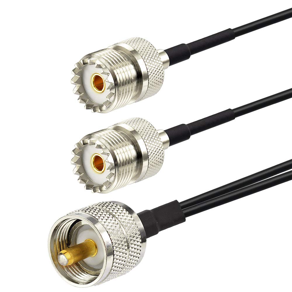 SUPERBAT UHF Splitter Cable SO239 to Dual PL-259 Cable Splitter Low Loss (12 Inch RG316) for HAM & CB Radio, Antenna Analyzer,Dummy Load,SWR Meter etc.