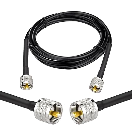 Superbat  RG8x Coaxial Cable, Male to Male PL259 Connectors, Low Loss, Waterproof, Perfect for CB Ham Radio, Antenna Analyzer, Jeep Wrangler CB Installation