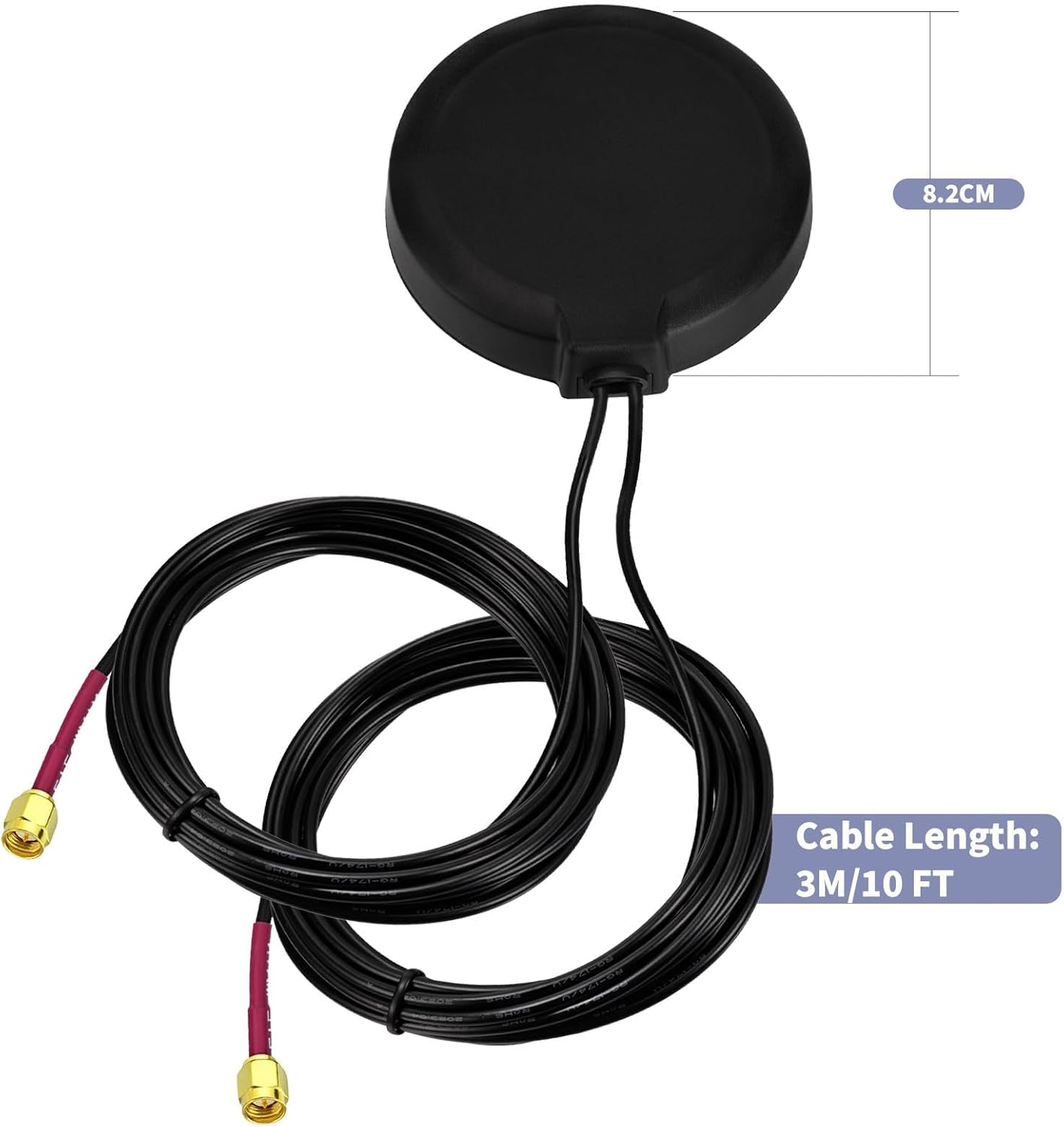 Superbat 4G LTE Antenna MIMO Magnetic Mount Omni-Directional SMA Male Antenna for Verizon AT&T T-Mobile Sprint Router Cellular Gateway Modem Wireless Router MMDVM Hotspot Board etc.