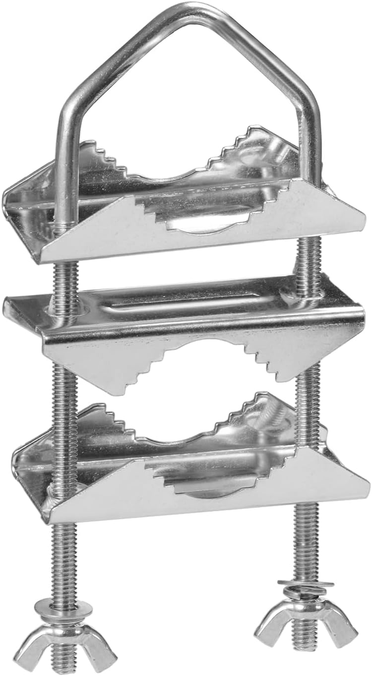 Superbat Antenna Mast Clamps U-Bolt Mounting Hardware Bracket & V Jaw Block (2Pcs) for TV CB Ham Outside Home Antenna Lora Double Pipe-Mounting etc.