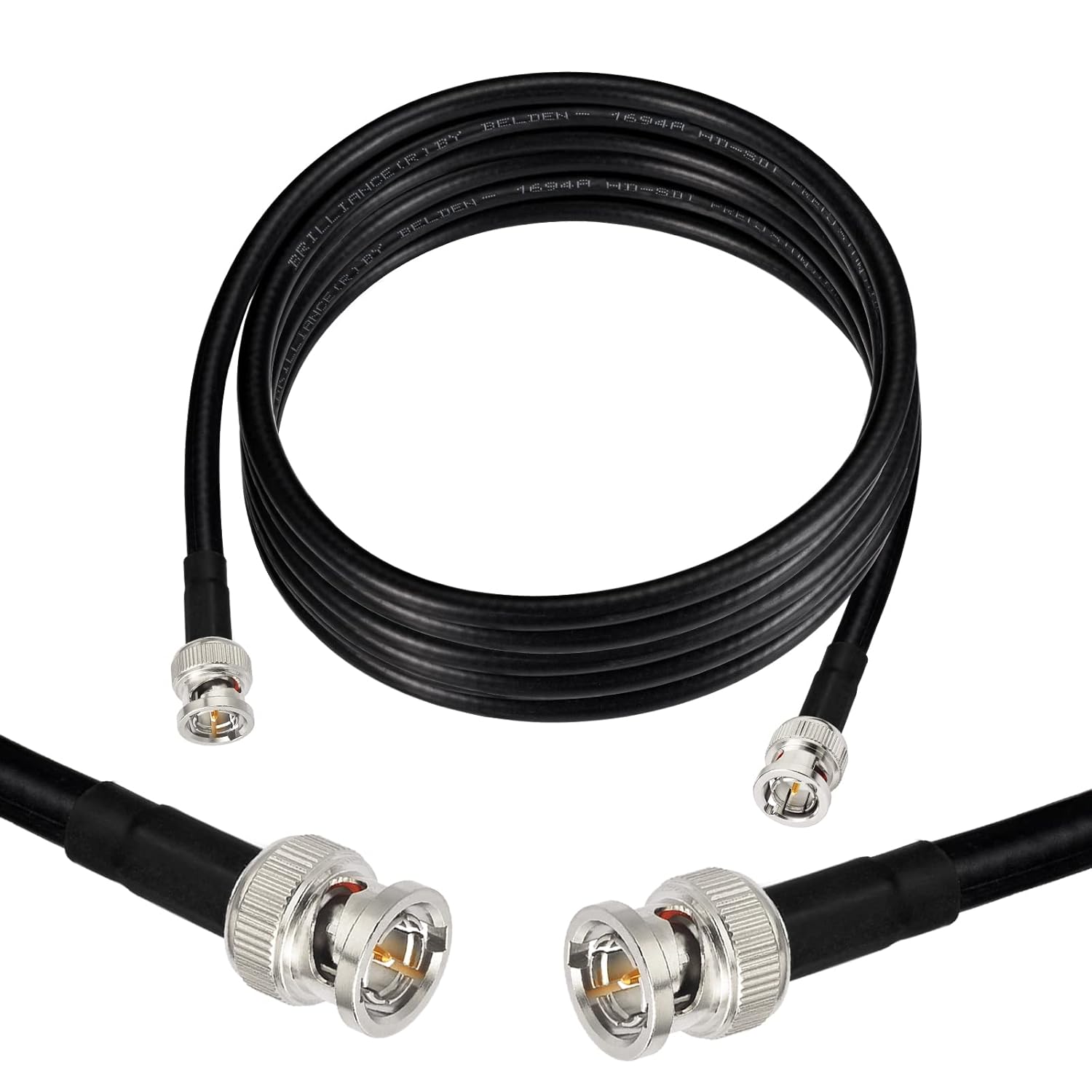 Superbat SDI Cable 50ft BNC Cable 3G/6G/12G (Belden 1694A Black) Supports HD-SDI/3G-SDI/4K/8K Video Security Camera CCTV Systems, SDI Precision Video Wire