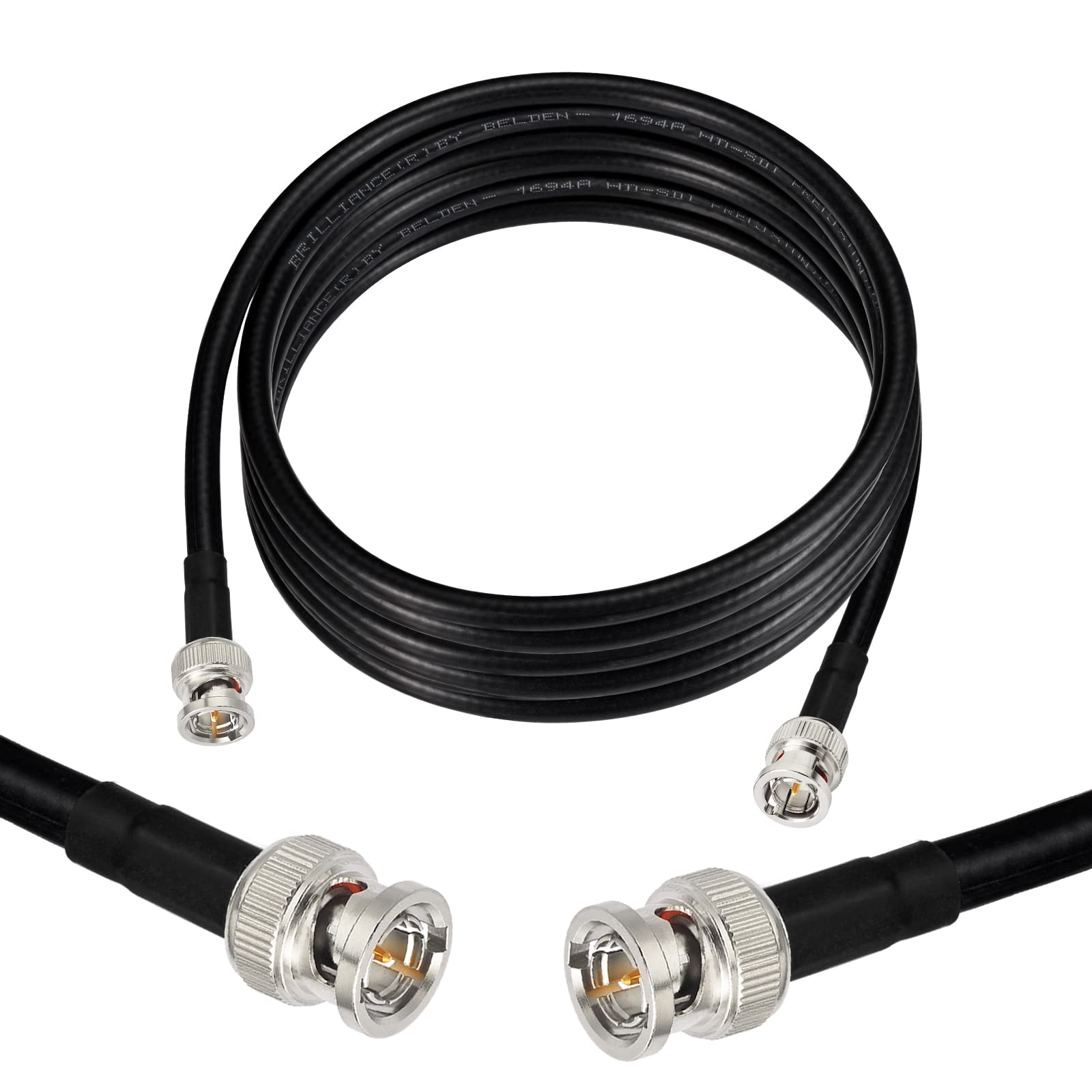 Superbat SDI Cable 50ft BNC Cable 3G/6G/12G (Belden 1694A Black) Supports HD-SDI/3G-SDI/4K/8K Video Security Camera CCTV Systems, SDI Precision Video Wire