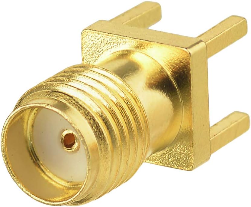 10pcs SMA Female PCB Panel Edge Mount Connector Straight Solder RF Coaxial Adapter Vertical Thru Hole Goldplated