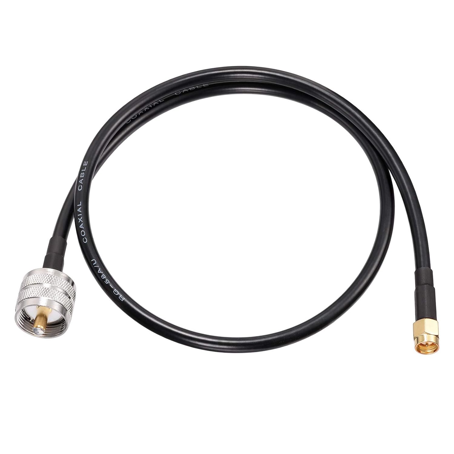 wlaniot SMA to PL259 Adapter Cable SMA Male to UHF Male PL-259 Coax Jumper Cable (2ft RG58) for Handheld HAM & CB Radio,Antenna Analyzer,Dummy Load,SWR Meter etc.