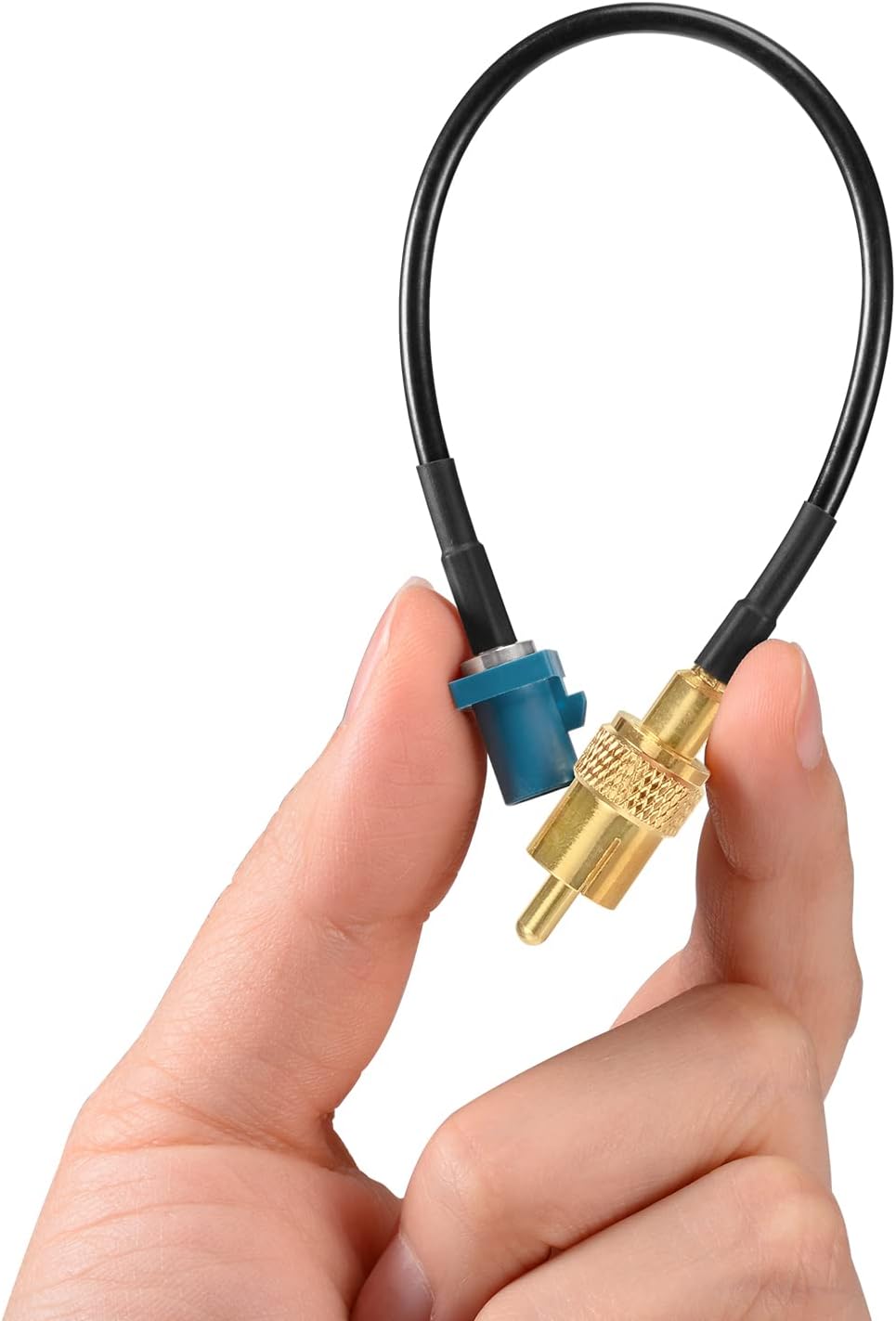 Superbat Fakra to RCA Cable, RCA Male to Blue Fakra Z Male Coax Pigtail 6" for Aftermarket Radio Head Unit Rear View Camera etc.