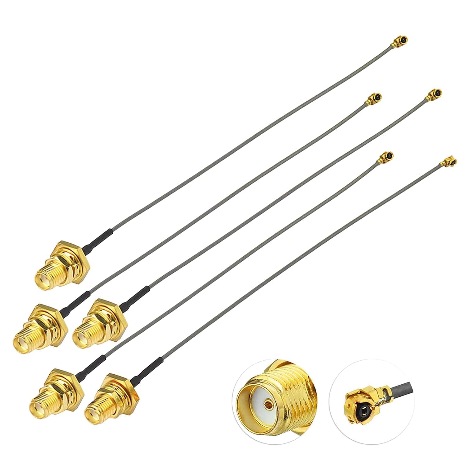 Superbat SMA Pigtail 6inch SMA Female Cable Wi-Fi Low Loss Extension Cable for Wireless Router Mini PCIe Cards Network PCI WAN Repeater Module 5-Pack