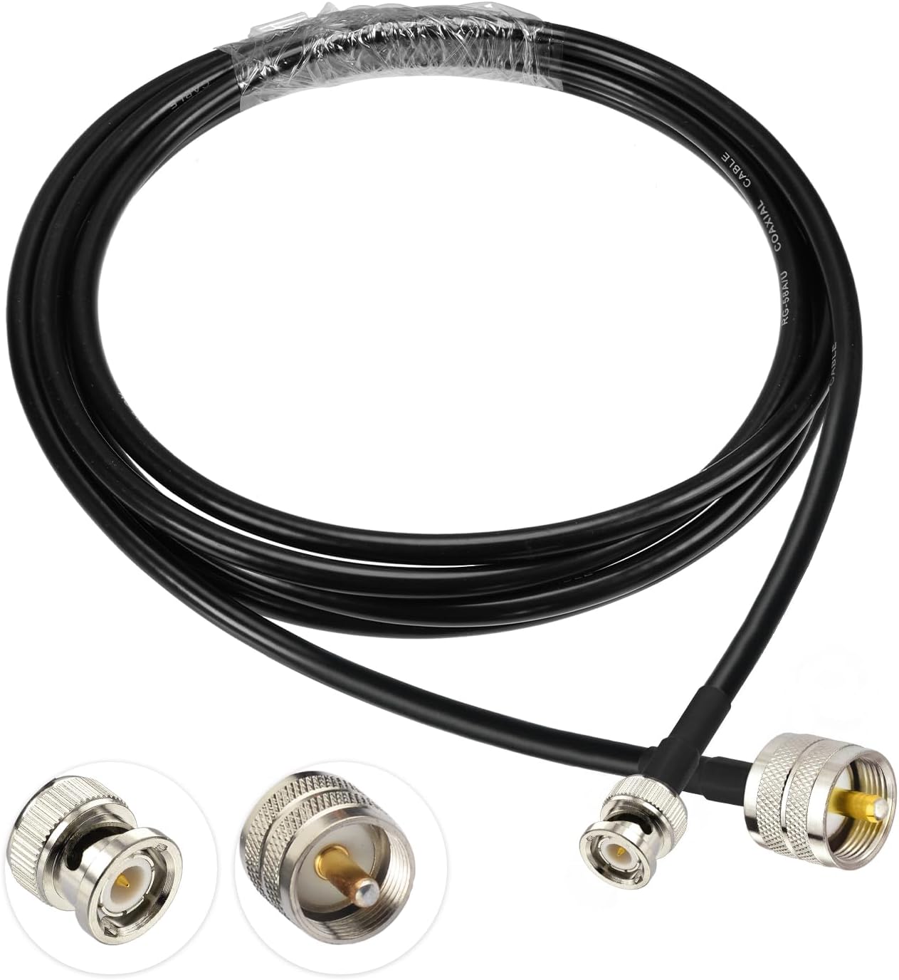 Superbat PL259 to BNC RG58 Coaxial Cable 6ft, BNC to UHF Adapter Jumper for RF Applications, Wireless LAN, Ham Radio, 4G LTE, GPS Antennas & Receivers