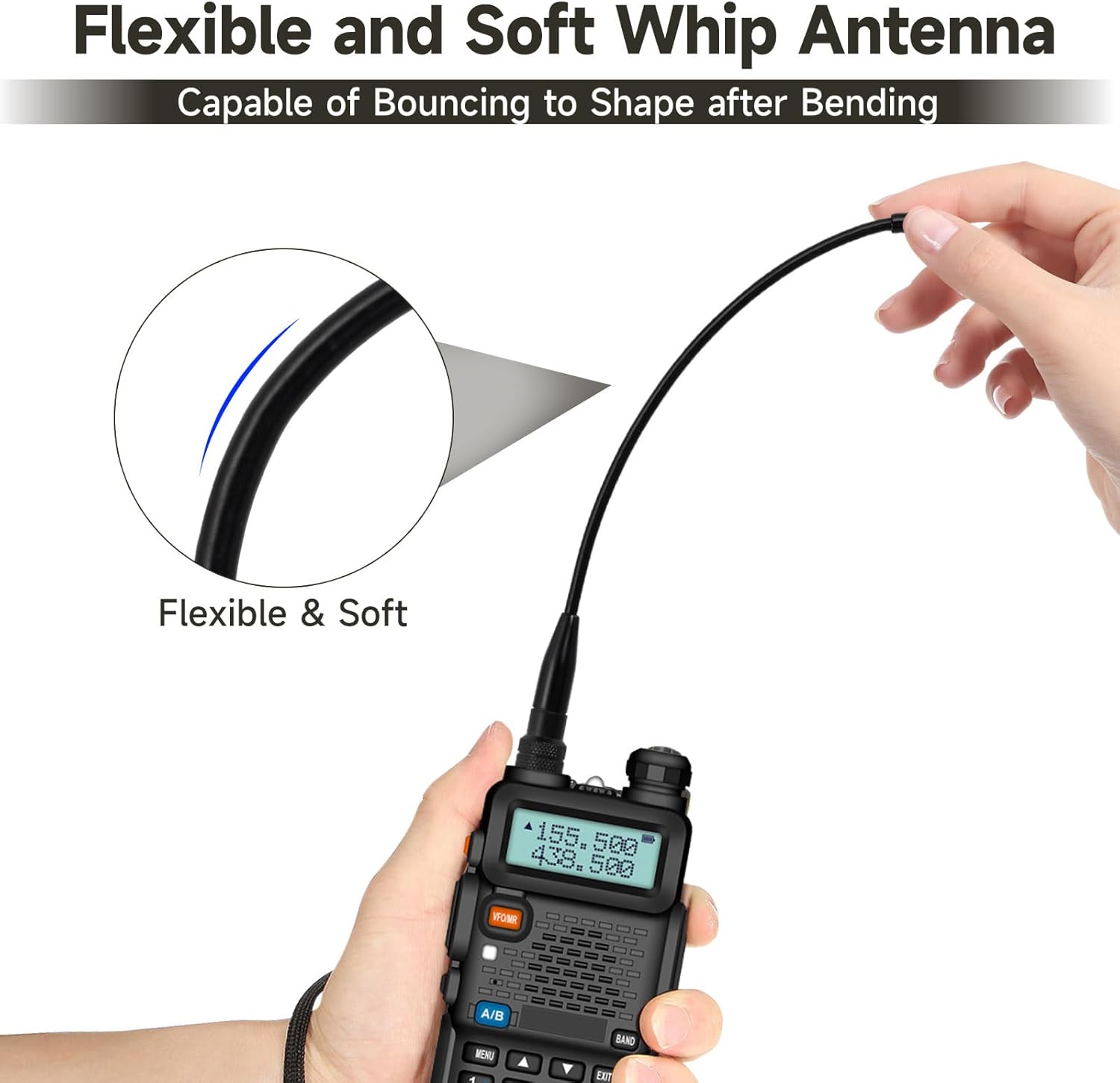 Superbat Handheld Radio Antenna with SMA Connector 136-174MHz/400-470MHz (2-Pack) Compatible for Wouxun/TYT Ham Radio Antenna etc.