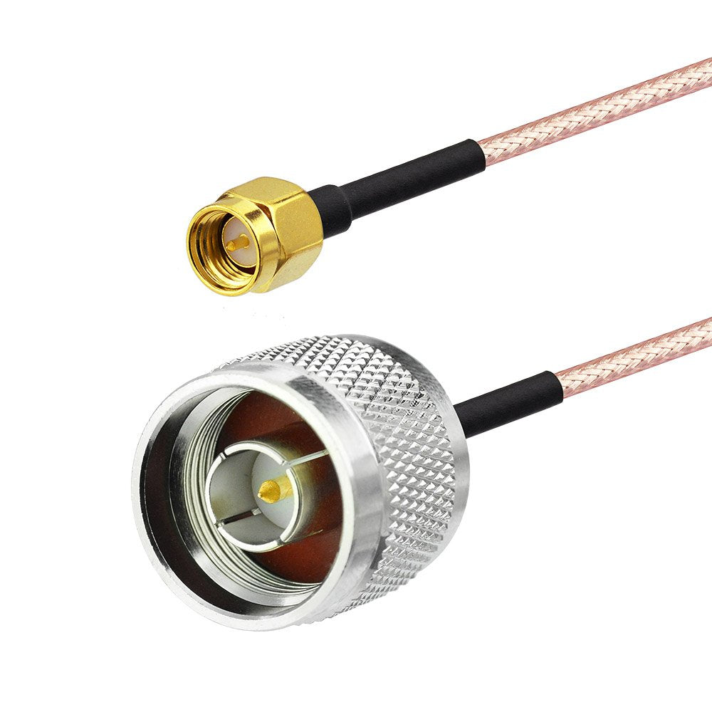 SUPERBAT SMA Male to N Male RF Coaxial Coax Cable 6inches + 5pcs RF Coax Adapter Kit, SMA-N Cable + SMA to N Male/Female Adapter KIT for Celling Antenna Router 3G 4G LTE Ham Antenna etc