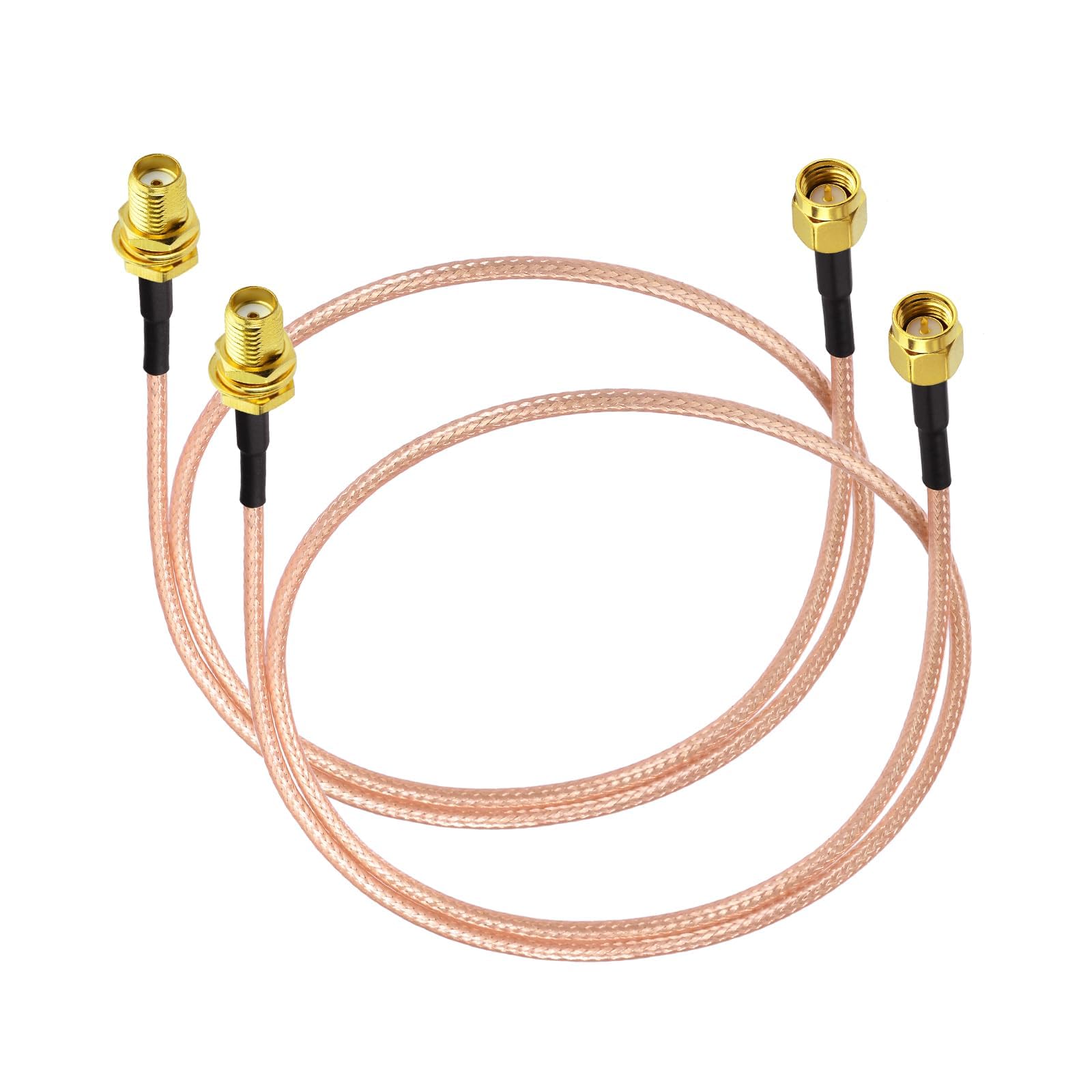 Superbat SMA Male to SMA Female Bulkhead RG316D Cable 3ft 50 Ohm for 4G LTE Router/Cellular Gateway/SDR USB Dongle/GPS Antenna - High-Frequency Low-Loss Coaxial Jumper 2-Pack