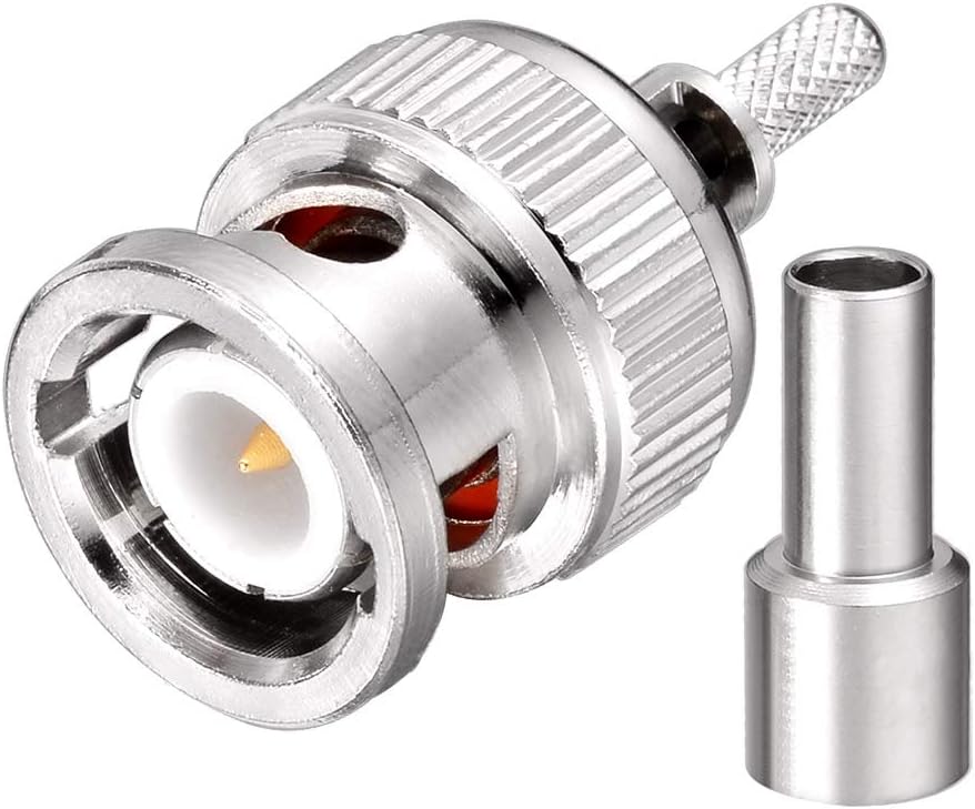 SUPERBAT BNC Crimp Connectors Kit - BNC Male & Female Crimp Solder Attachment Connector Kit for RG174, RG316, RG188, LMR100 Coax Cable (10 Pack)