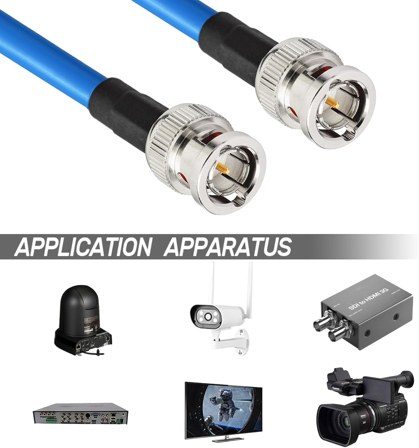 Superbat SDI Cable BNC Cable 3G/6G (Belden 1694A,1ft Supports HD-SDI/3G-SDI/4K/8K,SDI Video Cable Precision Video Cable (1Pcs)