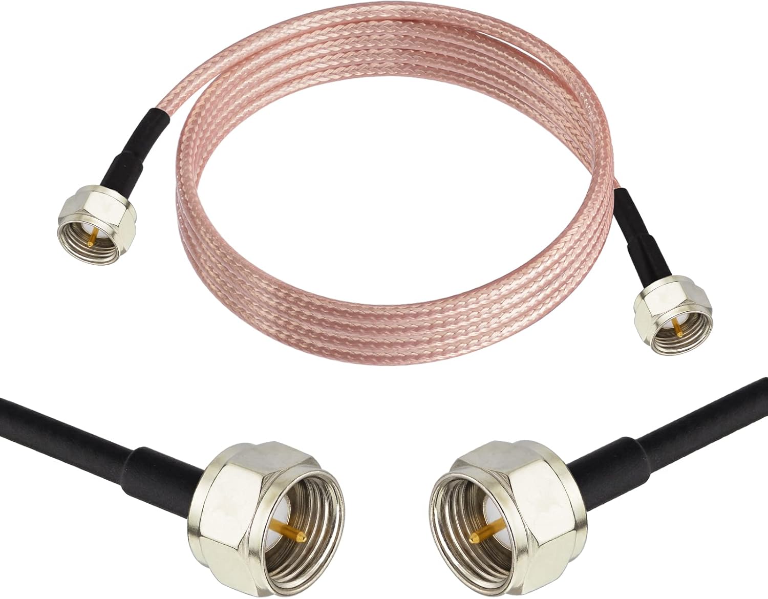 Superbat F-Type Cable, 75 Ohm TV Coax Cable for TV Modem Tuner High-Speed Internet, Broadband and Digital CATV Aerial, Satellite Cable Extension etc.