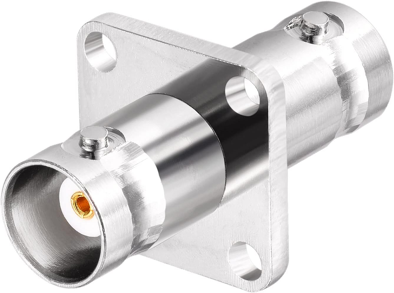 Superbat BNC Female to Female Adapter Connectors Flange 4 Hole Panel Mount BNC Bulkhead Connector 2pcs