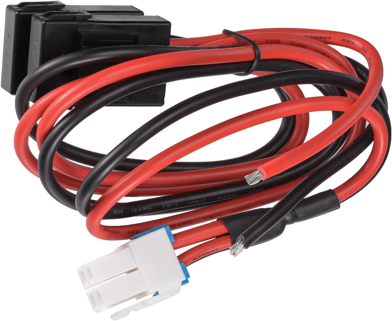 Superbat DC Power Supply Cable 4-Pin 12 AWG 12V 30A Short Wave Power Supply Cord Cable Adapter Fuse Wire for Yaesu Icom Radios