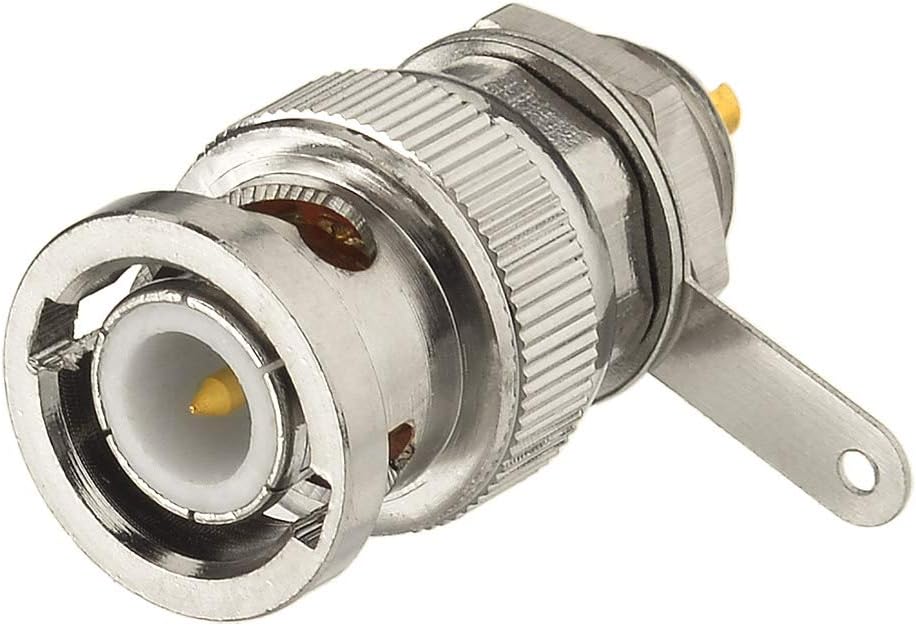 Superbat BNC Male Plug Nut Bulkhead Solder RF Connector Adapters for Antennas Ham Radio Camera 5pcs