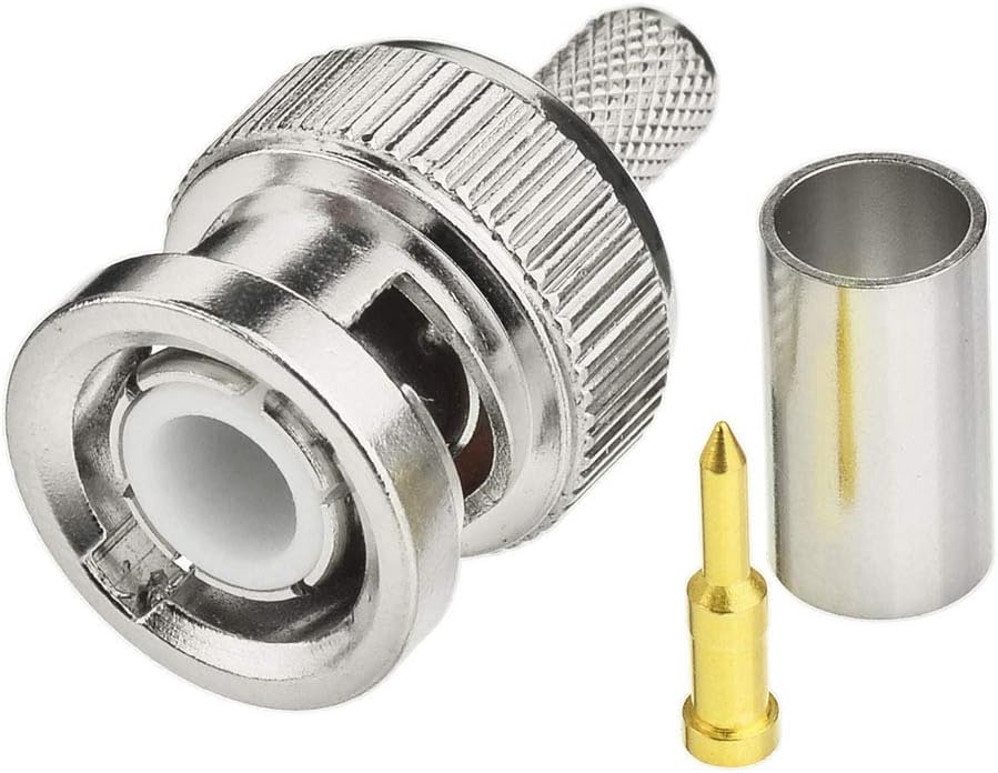 SUPERBAT BNC Crimp Connectors Kit - BNC Male & Female Crimp Solder Attachment Connector Kit for RG58, RG303, RG223, RG142, RG400, LMR195 Low Loss Coax Cable (10 Pack)