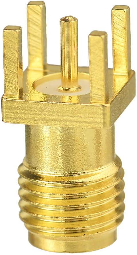10pcs SMA Female PCB Panel Edge Mount Connector Straight Solder RF Coaxial Adapter Vertical Thru Hole Goldplated