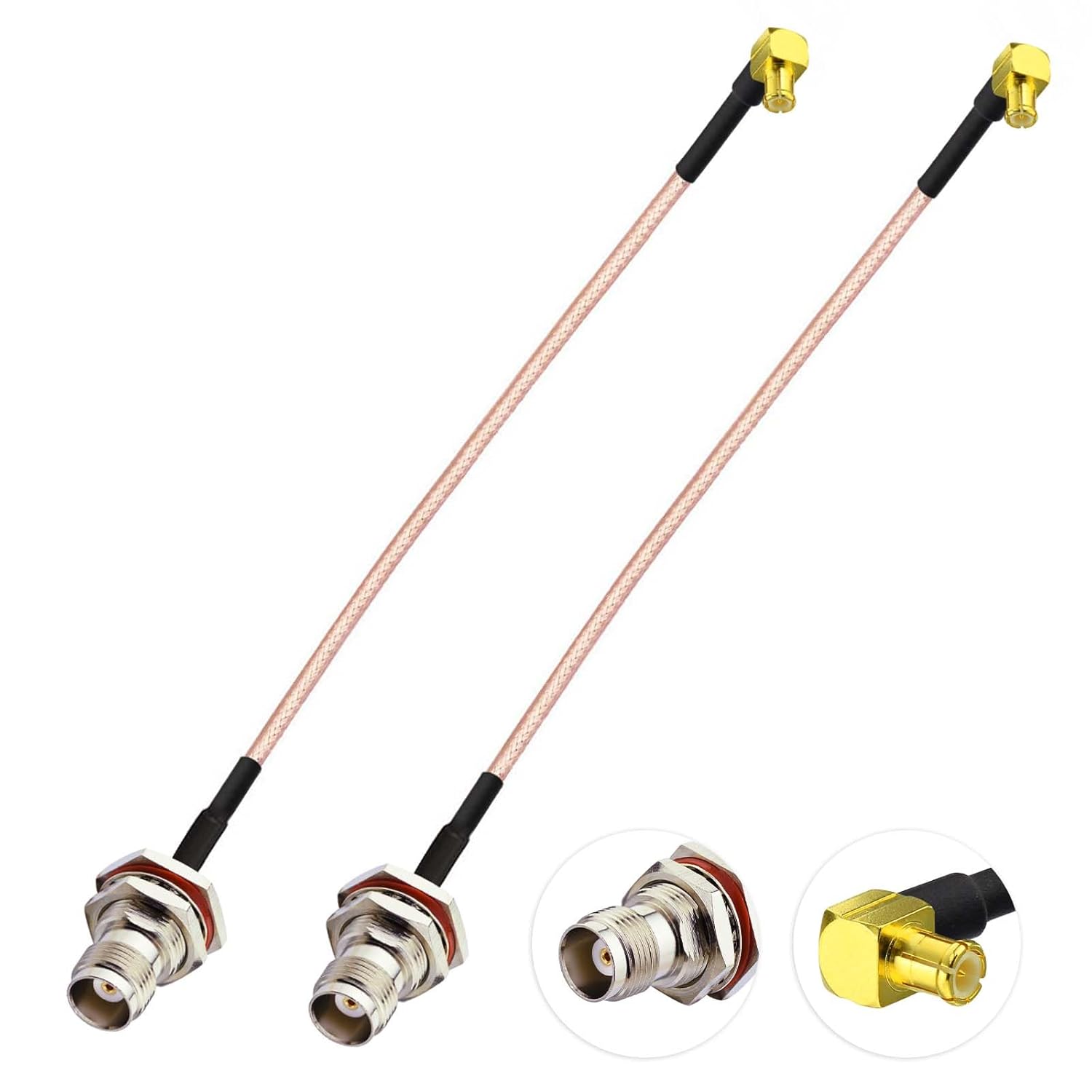 Superbat 6inch MCX Male to TNC Female Coaxial Cable, RG316, 50 Ohm, DC to 6 GHz, Compatible with RF Applications, Industrial, Wireless Devices, Broadband