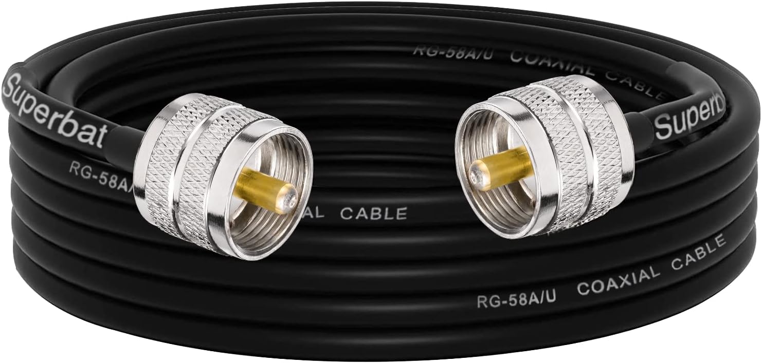 Superbat UHF Male PL-259 to UHF Male PL-259 Low Loss Digital Coax UHF Jumper Cable  for HAM & CB Radio,Antenna Analyzer,Dummy Load,SWR Meter