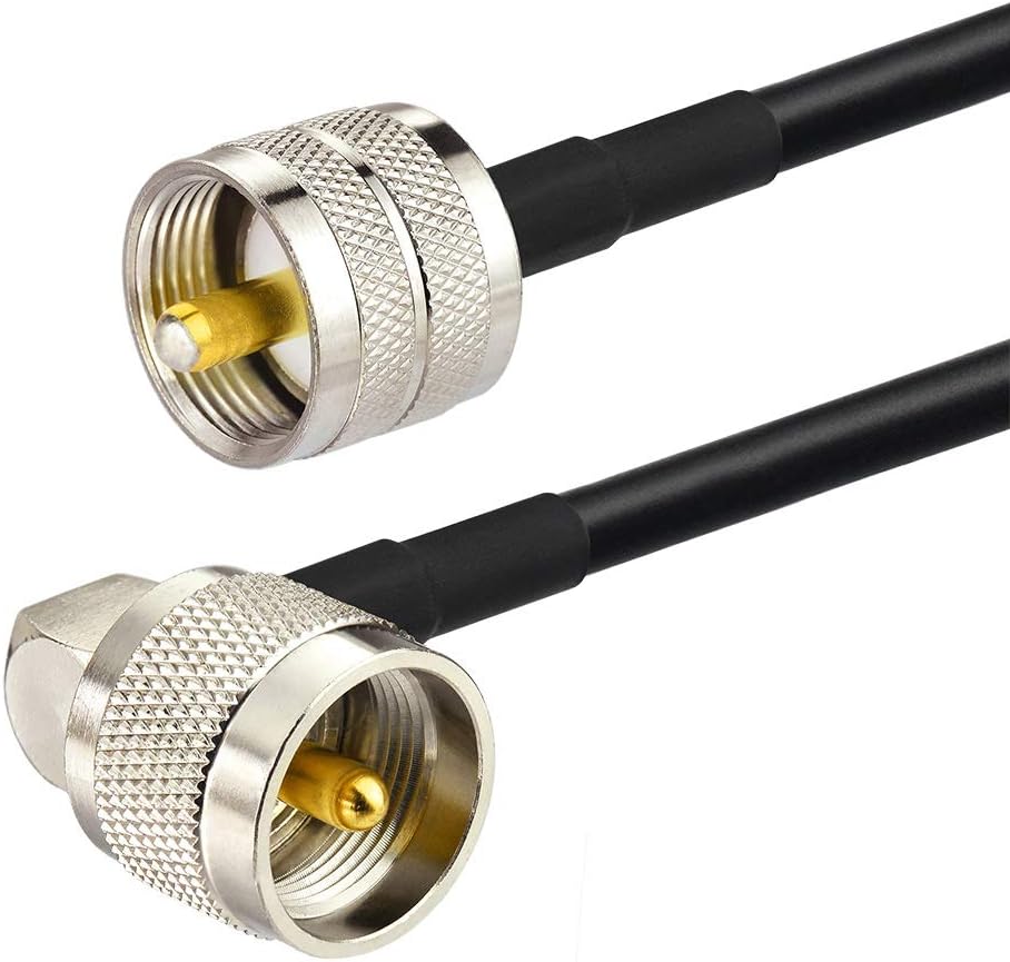 Superbat PL-259 Jumper Cable UHF (Pl259) Male to Male Low Loss Digital RG58 Coax Cable (2 Foot RG58) for HAM & CB Radio,Antenna Analyzer,Dummy Load,SWR Meter 2-Pack