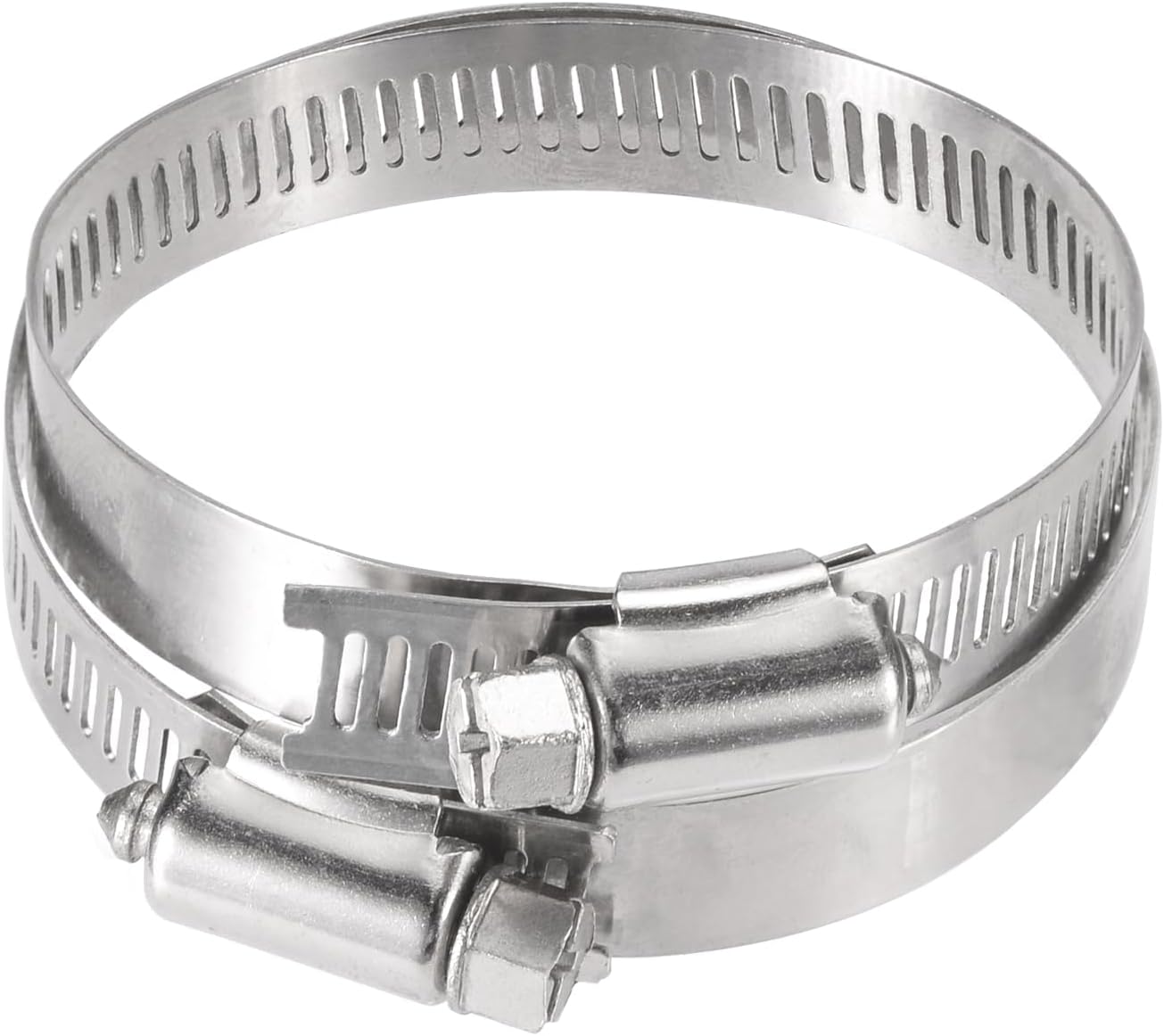 Superbat Adjustable Stainless Steel Clamps 10-Pack Adjustable 46-70 mm Size Range Worm Gear Fuel Line Clamp