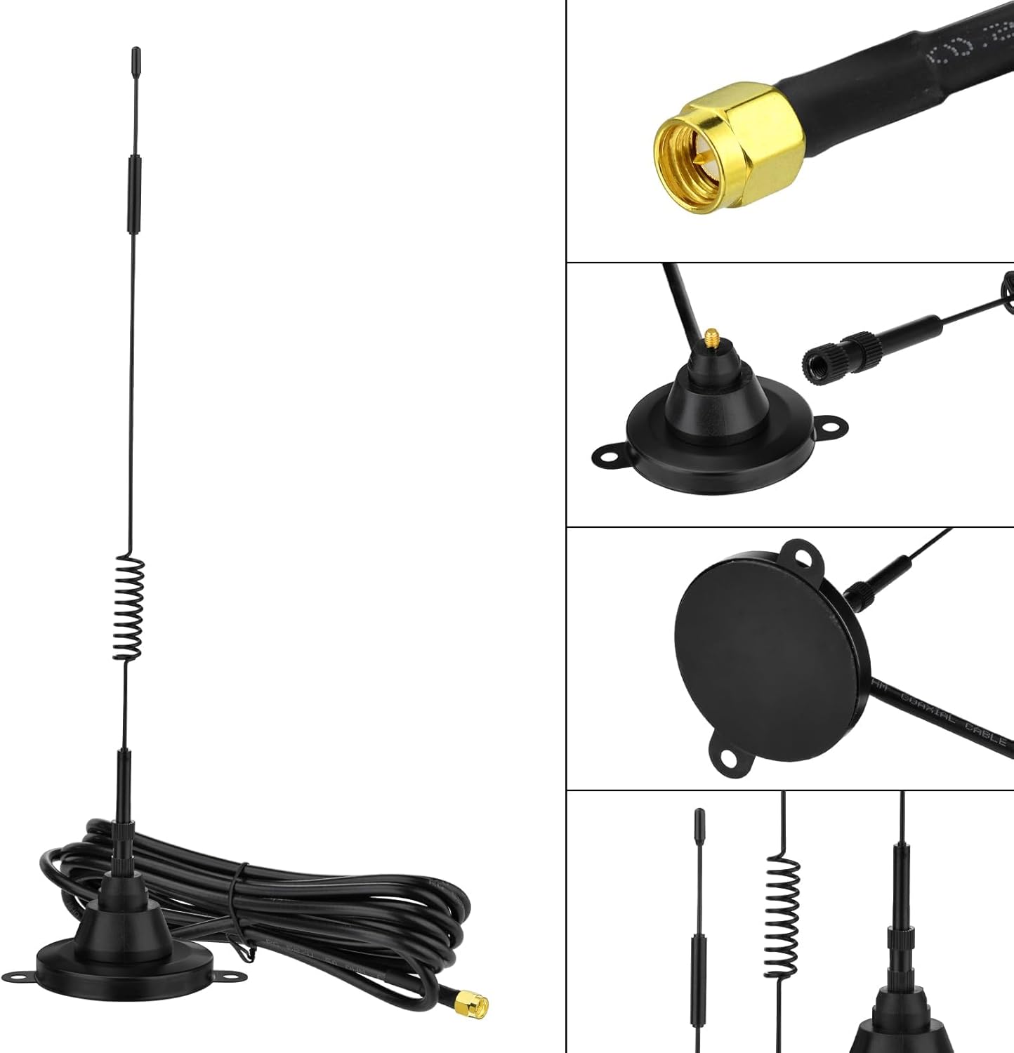 SUPERBAT 4G LTE Antenna 7dbi 698-2700MHZ Magnetic Base SMA Male Antenna for Router M2M Gateway CPE Router Vehicle Car Mobile Cellular MMDVM Hotspot