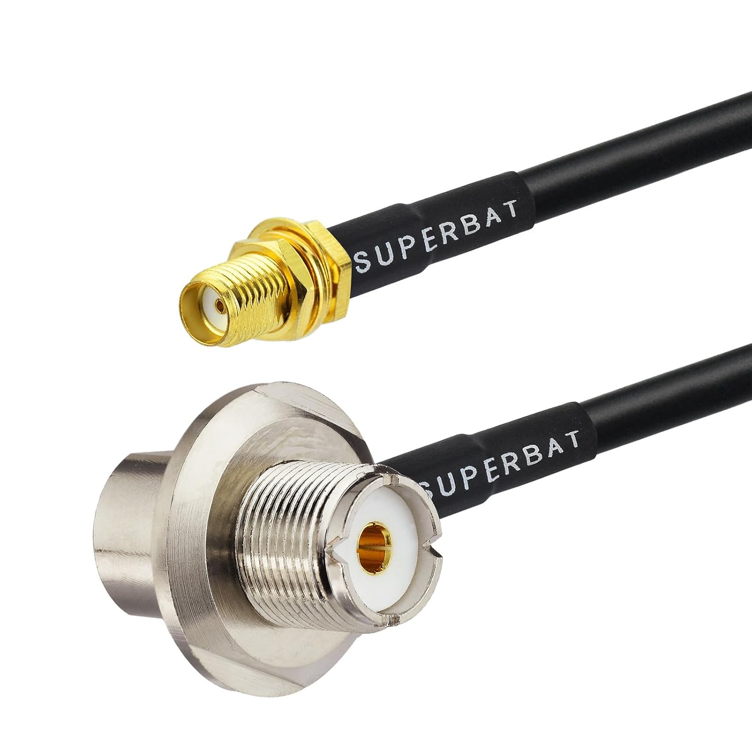 Superbat SMA to SO239 Adapter Cable, SMA Female to SO239 UHF Female RG58 Coaxial Jumper Cable 3ft for Wouxun Baofeng Handheld Antenna Cable Ham Radio Antenna Adapter etc.