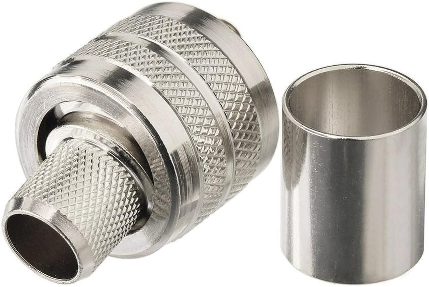 wlaniot PL-259 Connectors Crimp PL 259 UHF Male Plug RF Coaxial Connector for LMR400 9913 RG214 RG213 Coax Cable 5Pcs