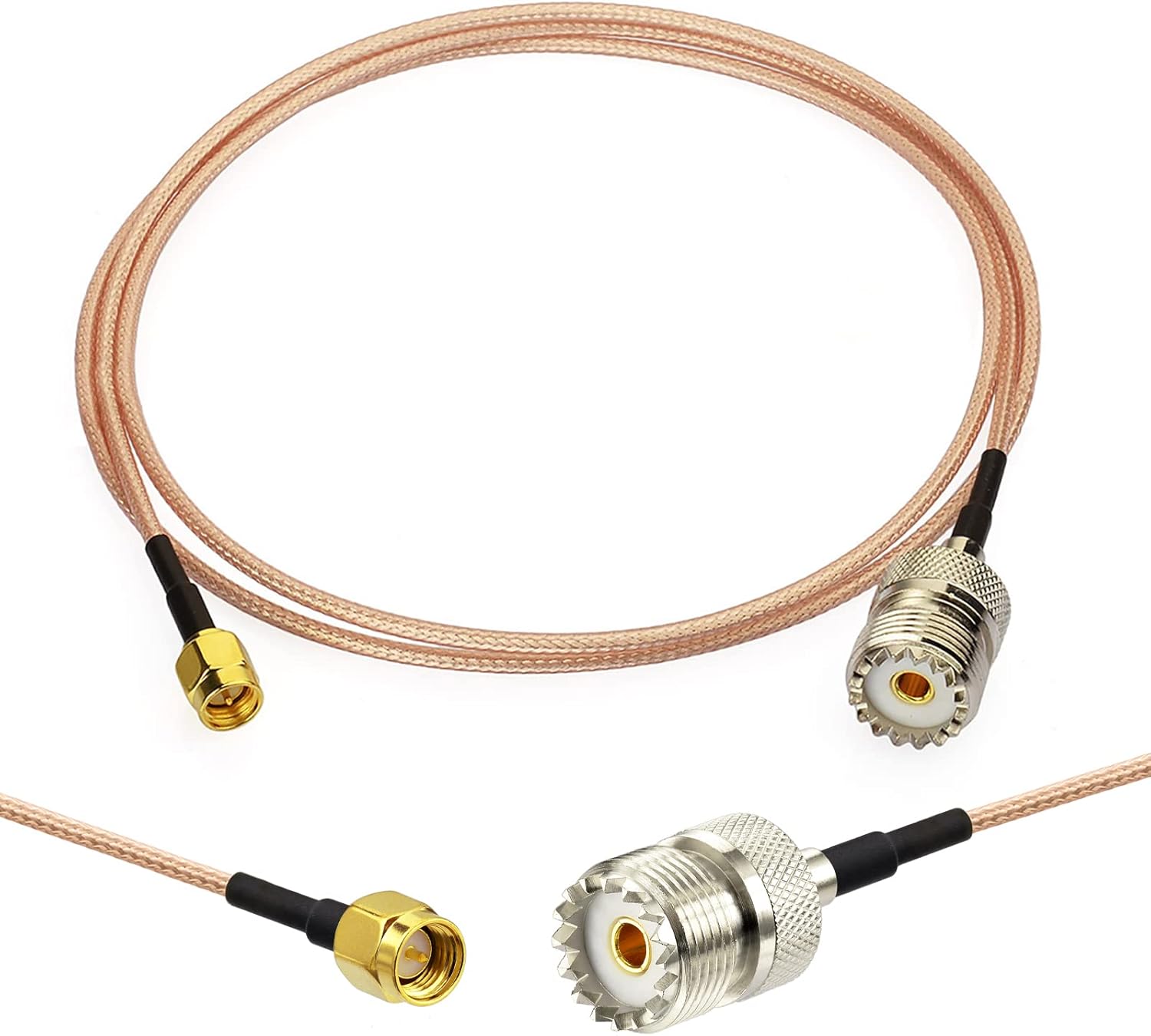 Superbat SMA to SO239 Adapter Pigtail SMA Male to UHF SO-239 Female Connectors RG316 Cable for Spectrum Analyzers SDR Dongle Handheld Antenna Radio VHF/UHF Transmitter 2pcs