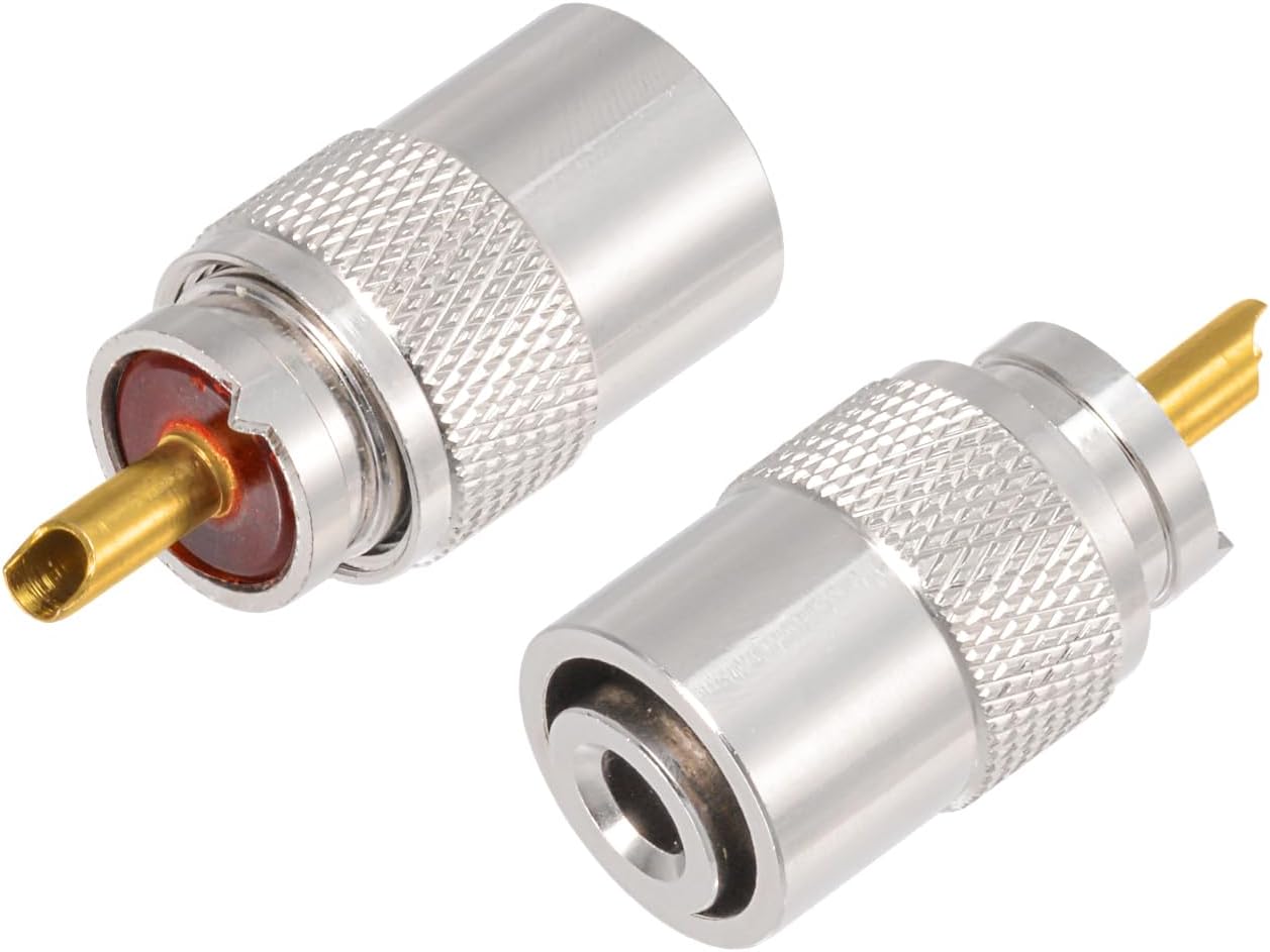 Superbat PL259 Coax Connectors PL259 UHF Male Solder Coax Connector for RG8X RG58 LMR240 RG8 Coaxial Cable Compatiable with Ham Radio CB Antenna etc.5-Pack