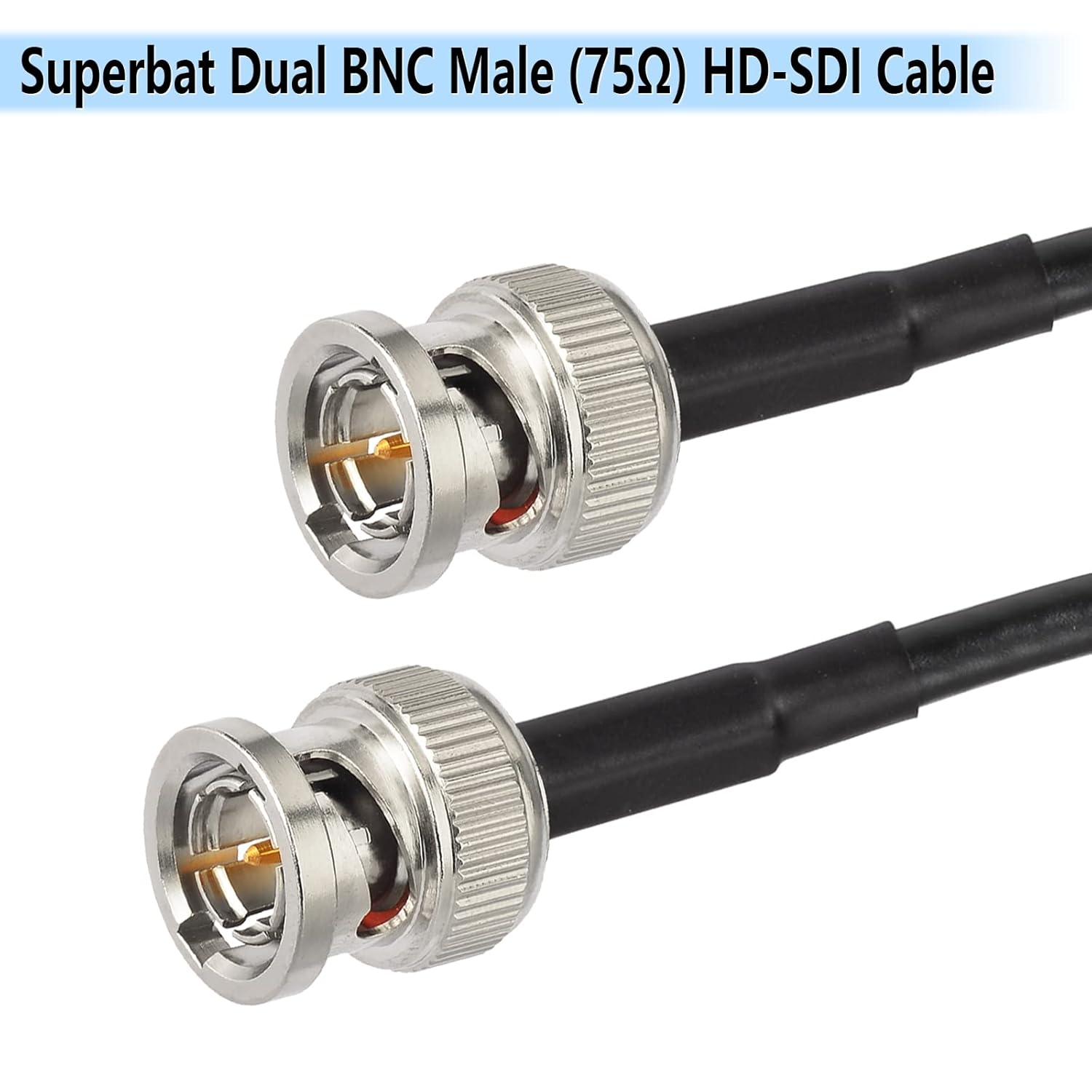 Superbat 3G/6G HD SDI BNC Cable Thin Short (Belden 1855A) - Supports HD-SDI/3G-SDI/4K/8K Camera Recorder Precision Video (2pcs)