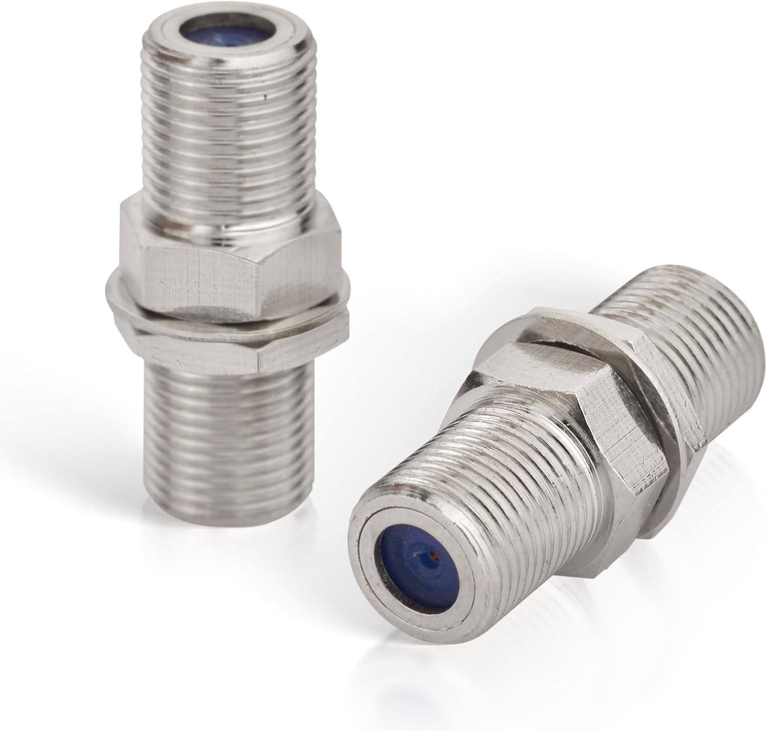 wlaniot F Type Adapter,F Female to F Female Bulkhead Connector 2pcs F Type Coax Barrel Connector for Video Cables