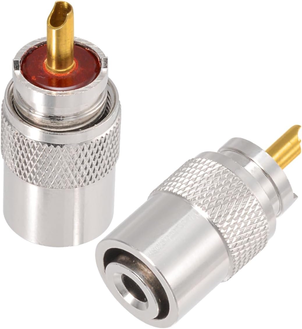 Superbat PL259 Coax Connectors PL-259 UHF Male Solder Cable Connector for RG58 RG8X LMR240 RG8 Coaxial Cable Ham Radio Antenna CB Antenna etc.2-Pack