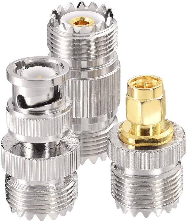 SUPERBAT PL259 Cable UHF RG58 Coaxial Cable 6ft, PL-259 Coax Jumper + SMA/BNC/PL259/SO239 Adapter Kit for CB Ham Radio Amateur,SWR Meter Two-Way Radio Applications