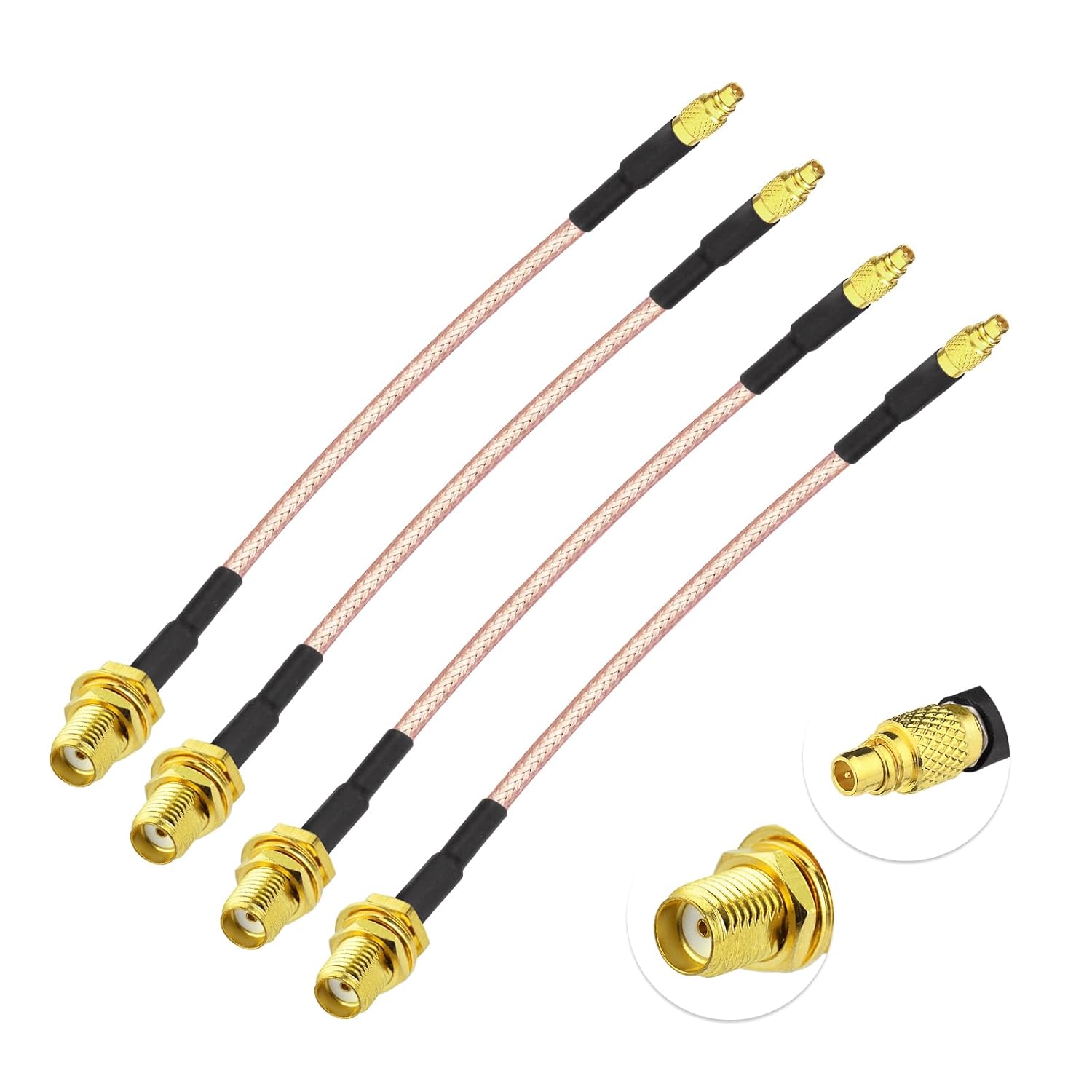 Superbat SMA to MMCX Coax Cable MMCX Male to SMA Female Adapter Extension Cable 10CM for Wi-Fi Routers FPV Drones Multicopter Antennas GPS Analyzer etc.4-Pack