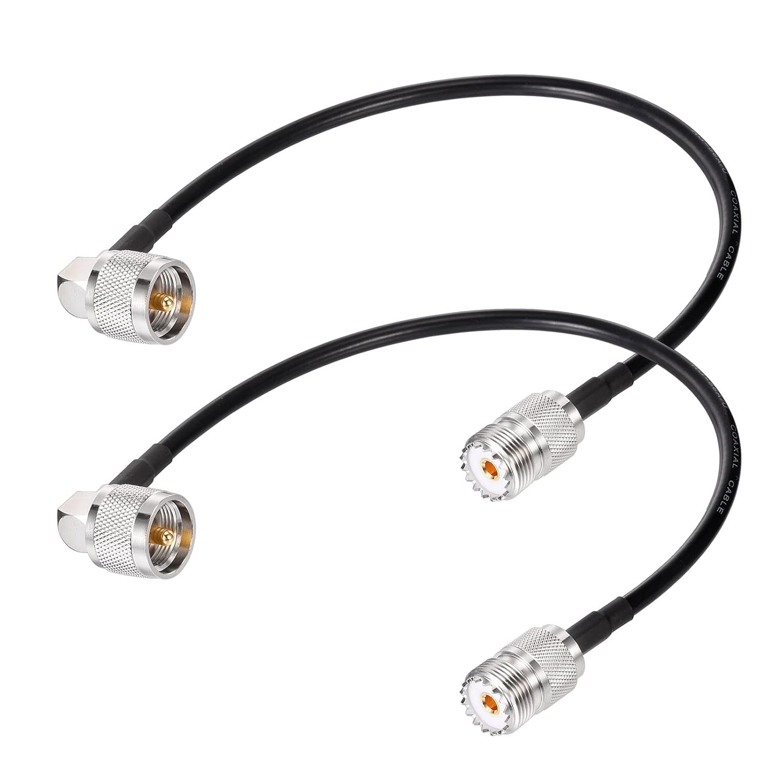 Superbat CB Antenna Cable 12inch UHF PL259 Male to SO239 Female RG58 Antenna Extension Coax Jumper Cable for Radio Antenna Scanner Antenna Analyzer Dummy Load SWR Meter etc. 2pcs