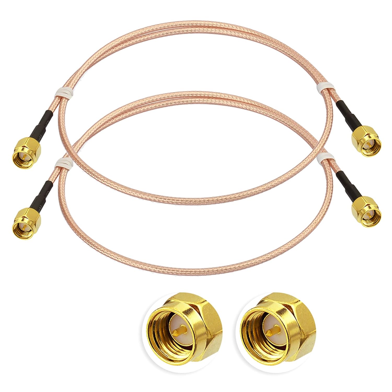 Superbat SMA Male to SMA Male Coaxial Cable RG316 SMA Coax Cable 50 Ohm for 3G 4G LTE WiFi Antenna Analyzer Router RTL SDR Dongle SWR Meter MMDVM Units etc. 2-Pack