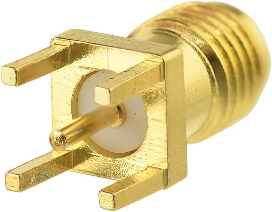 10pcs SMA Female PCB Panel Edge Mount Connector Straight Solder RF Coaxial Adapter Vertical Thru Hole Goldplated