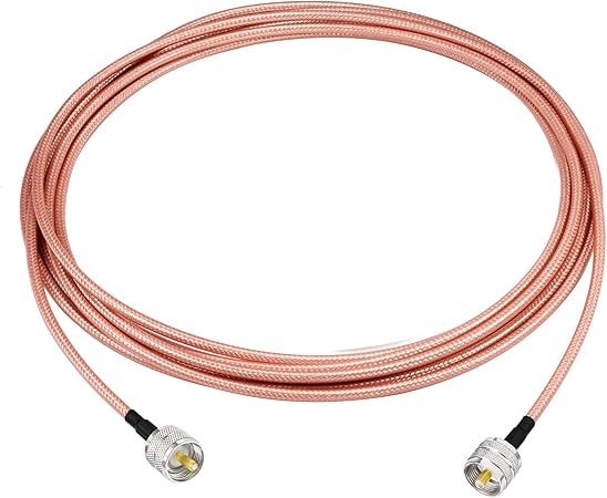 Superbat CB Coax Cable Low Loss PL-259 UHF Male to Male High Power RG142 Jumper 50 Ohm Coax Cable for HAM Radio CB Radio Antenna Analyzer Dummy Load SWR Meter
