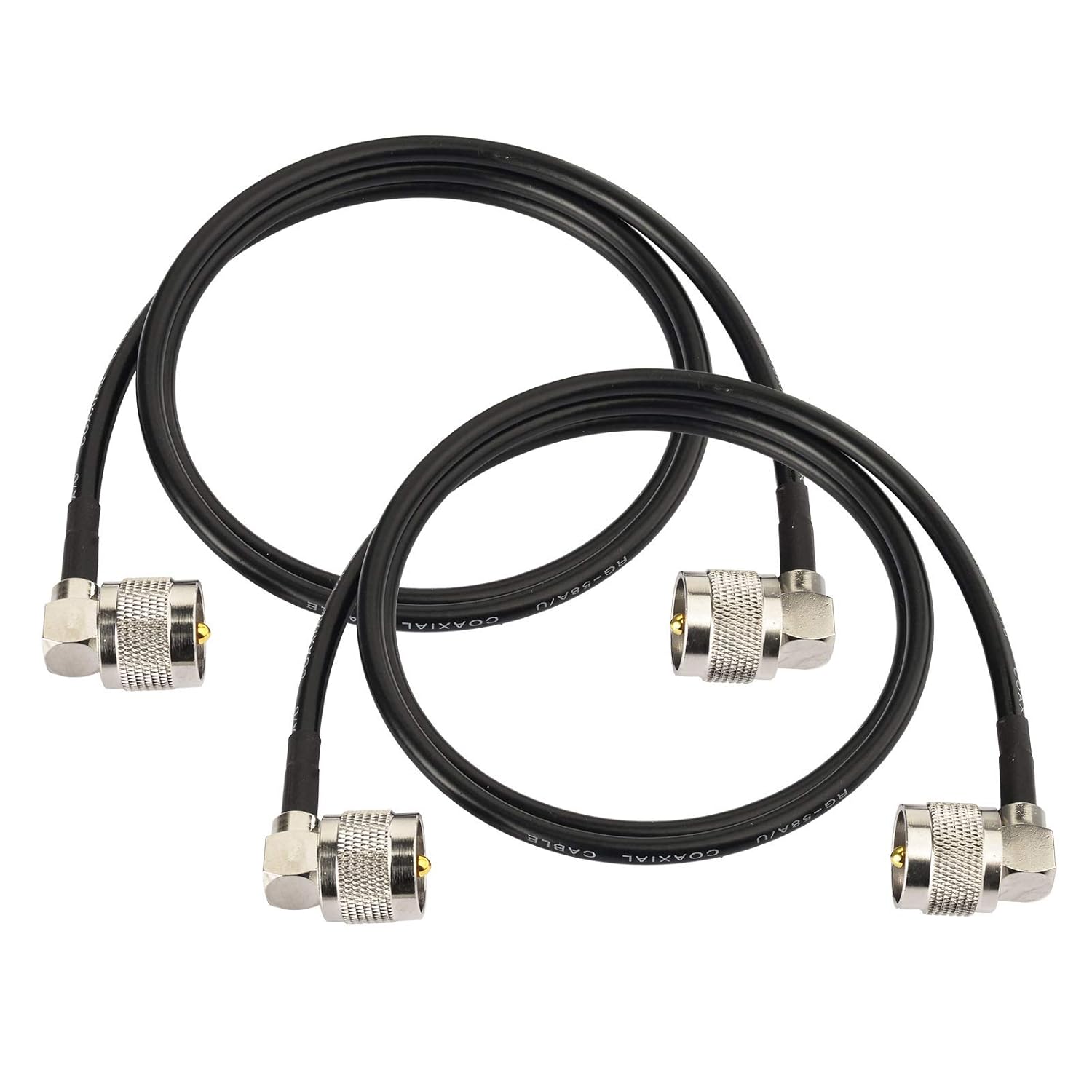 Superbat CB Radio Coax Cable (2-Pack) PL259 Jumper Cable UHF Pl259 Male to Male Digital RG58 Coax Cable for HAM & CB Radio,Antenna Analyzer,Dummy Load,SWR Meter