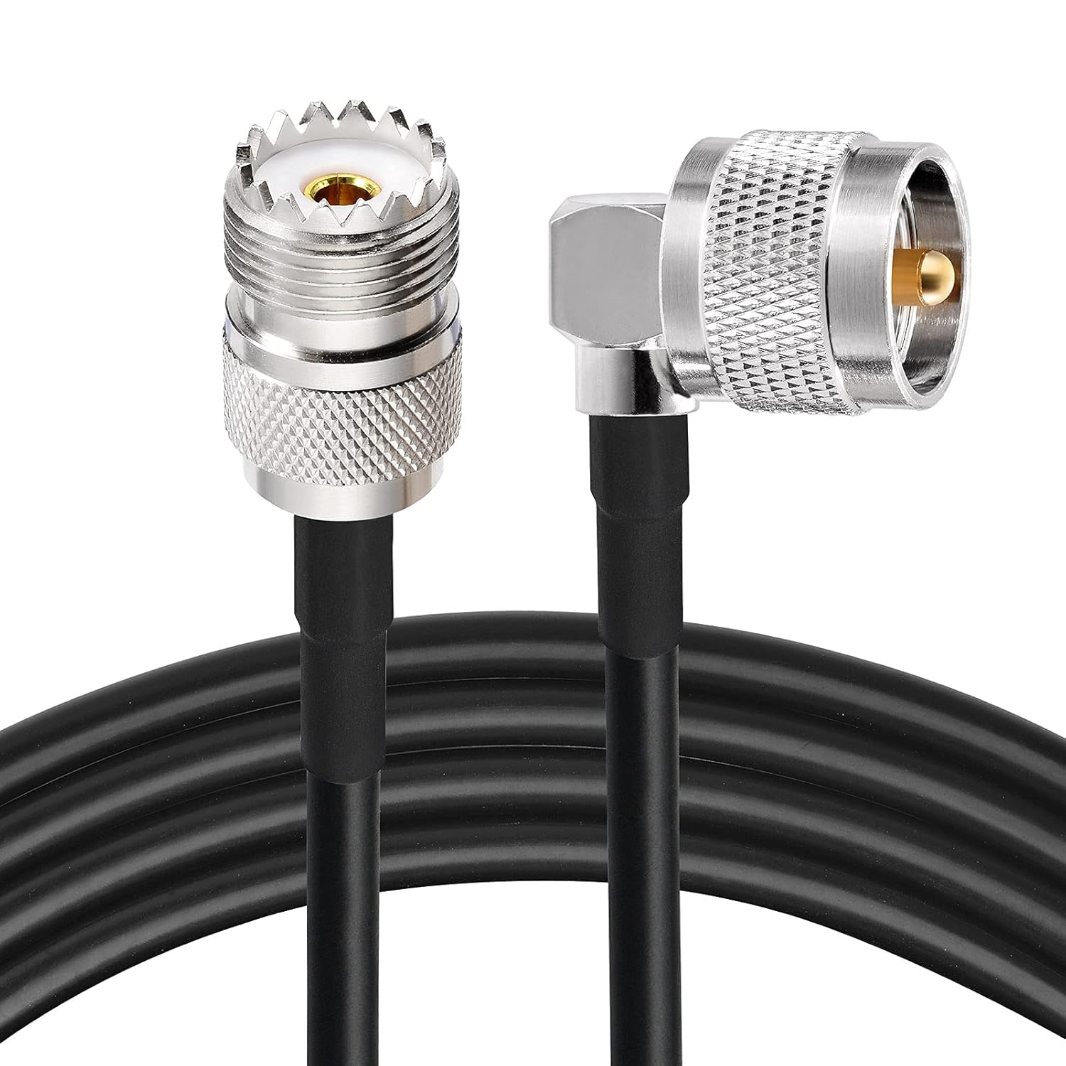 Superbat CB UHF Male PL259 to UHF Female SO239 Jumper - RG58 Coax Cable (3ft) for Marine Boat VHF Radio Antennas, Scanner, Analyzer, Tuner, SWR Meter