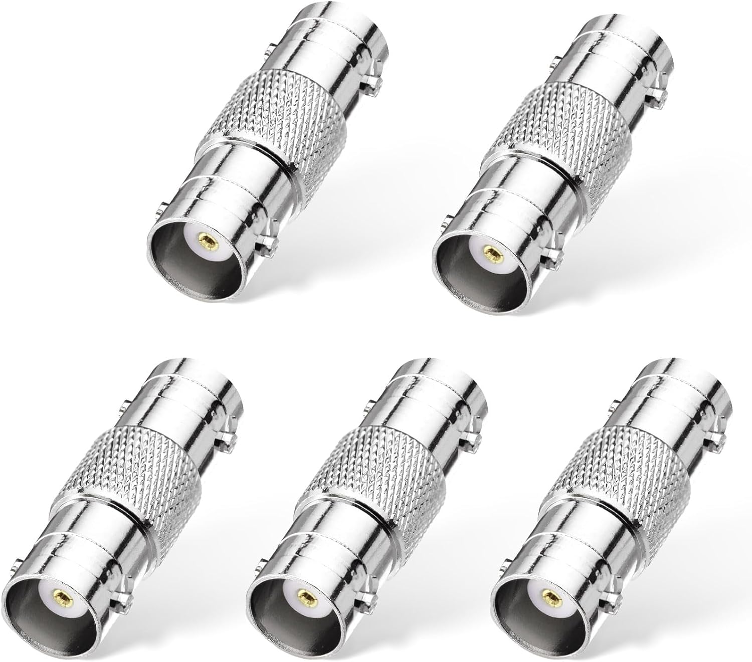 Superbat BNC Adapter - Female to Female Straight RF Coaxial Connector for HD CCTV DVR Surveillance System Video Camera Broadcast Applications 5pcs