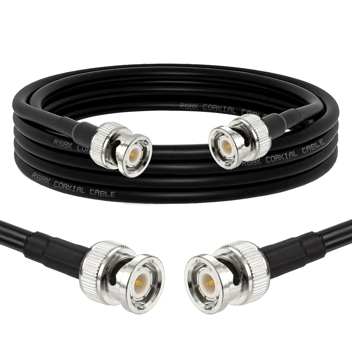Superbat BNC Cable  BNC Male to BNC Male Cable 50 Ohm BNC Cable Low Loss RG8X Coaxial Cable with BNC Connectors for Scanner Antenna Tuner Radio Modem etc.