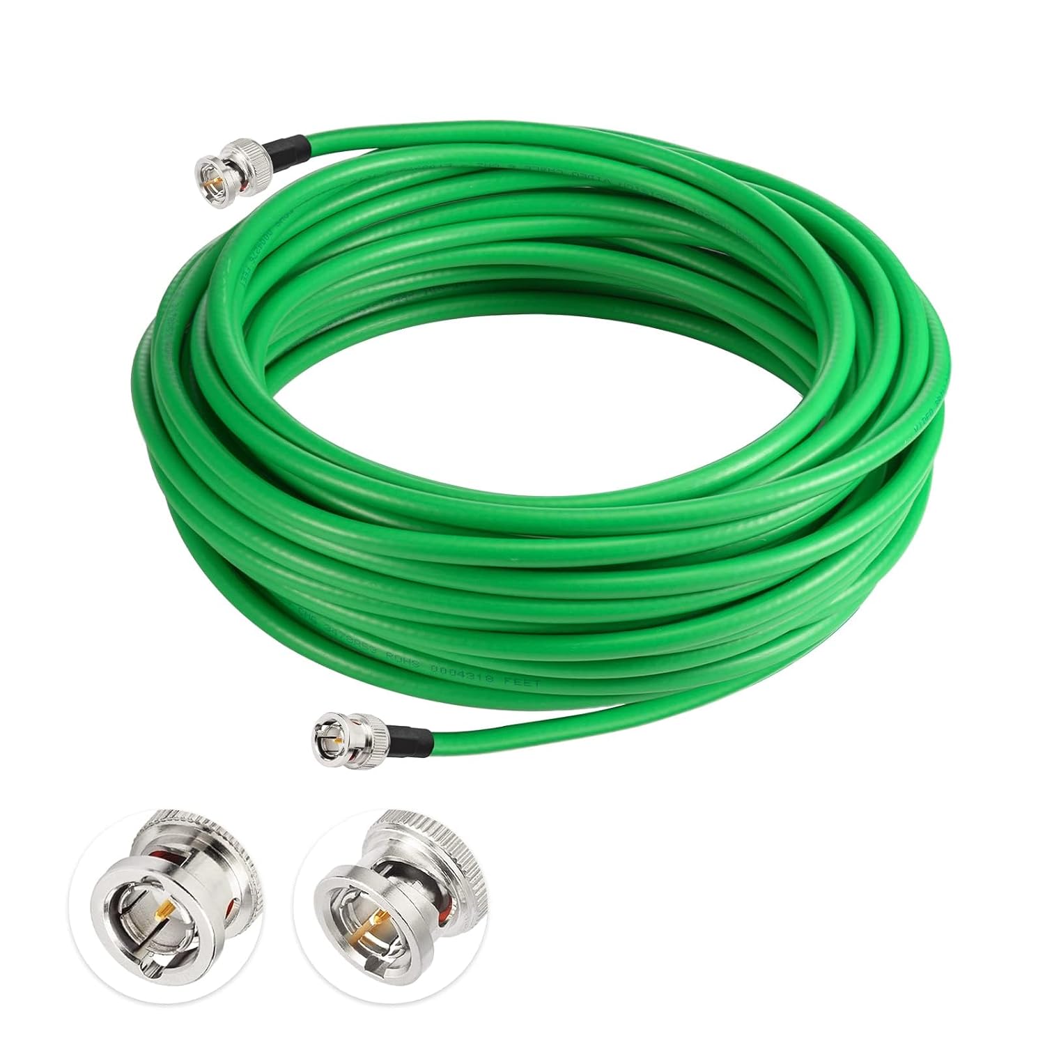 Superbat 3G/6G/12G SDI Cable 50ft Belden 1694A Green BNC Cable 75 ohm,Support UHD 3G-SDI/6G-SDI/4K/6K Video Recoder Converter, Precision SDI Camera Wire