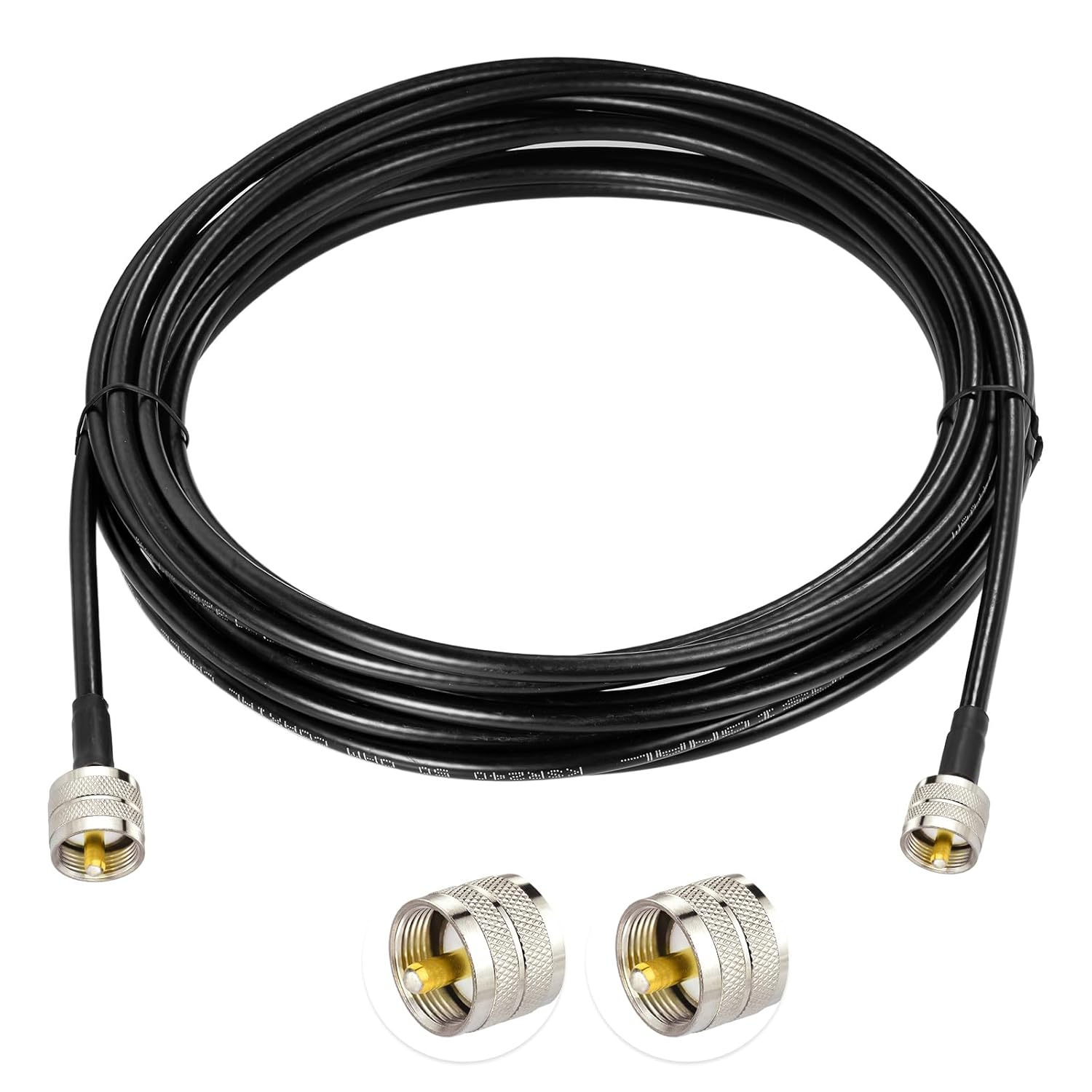 Superbat UHF Male to UHF Male Cable PL259 to PL259 Jumper Low Loss CB Antenna Extension Cable 20ft for Ham CB Radio SWR Meter Antenna Analyzer Dummy Load Radio Scanner etc.