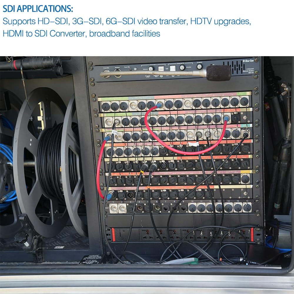 Superbat 10ft SDI Cable, 75ohm, BNC Male, 3G/6G/12G, HD-SDI/3G-SDI/6G-SDI/4K/6K, Video Switcher, Recorder, Security Camera, Converter, 1-Pack