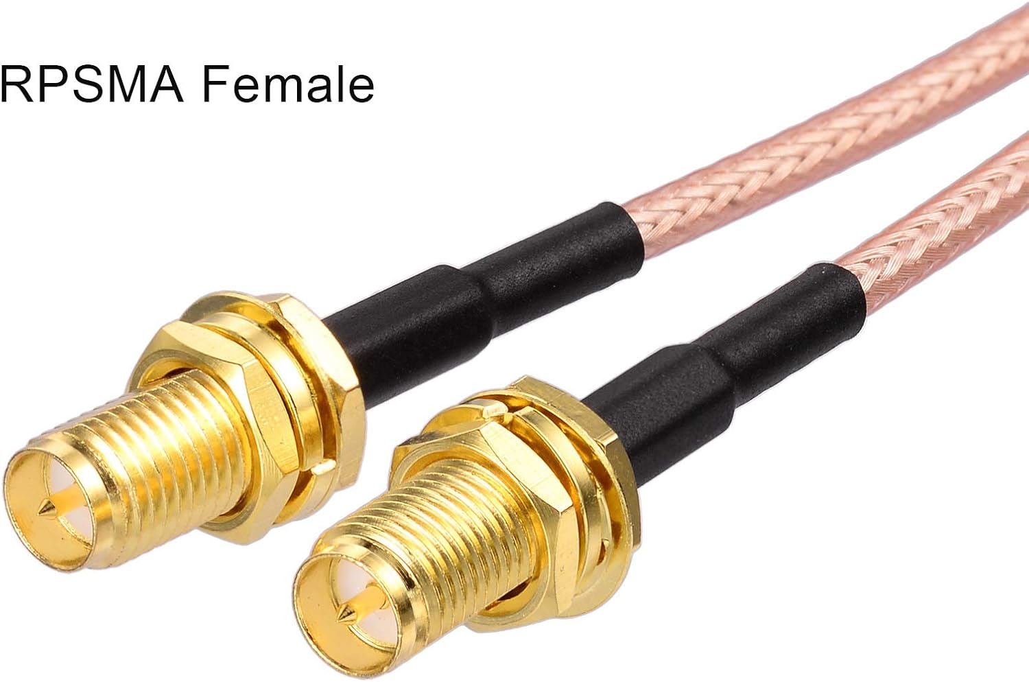 Superbat RPSMA Coax Splitter Cable RP-SMA Plug to Dual RP-SMA Bulkhead Jack Cable 50ohm 6" for WiFi Antenna Router Security IP Camera Monitor Mini PCIE Card etc.