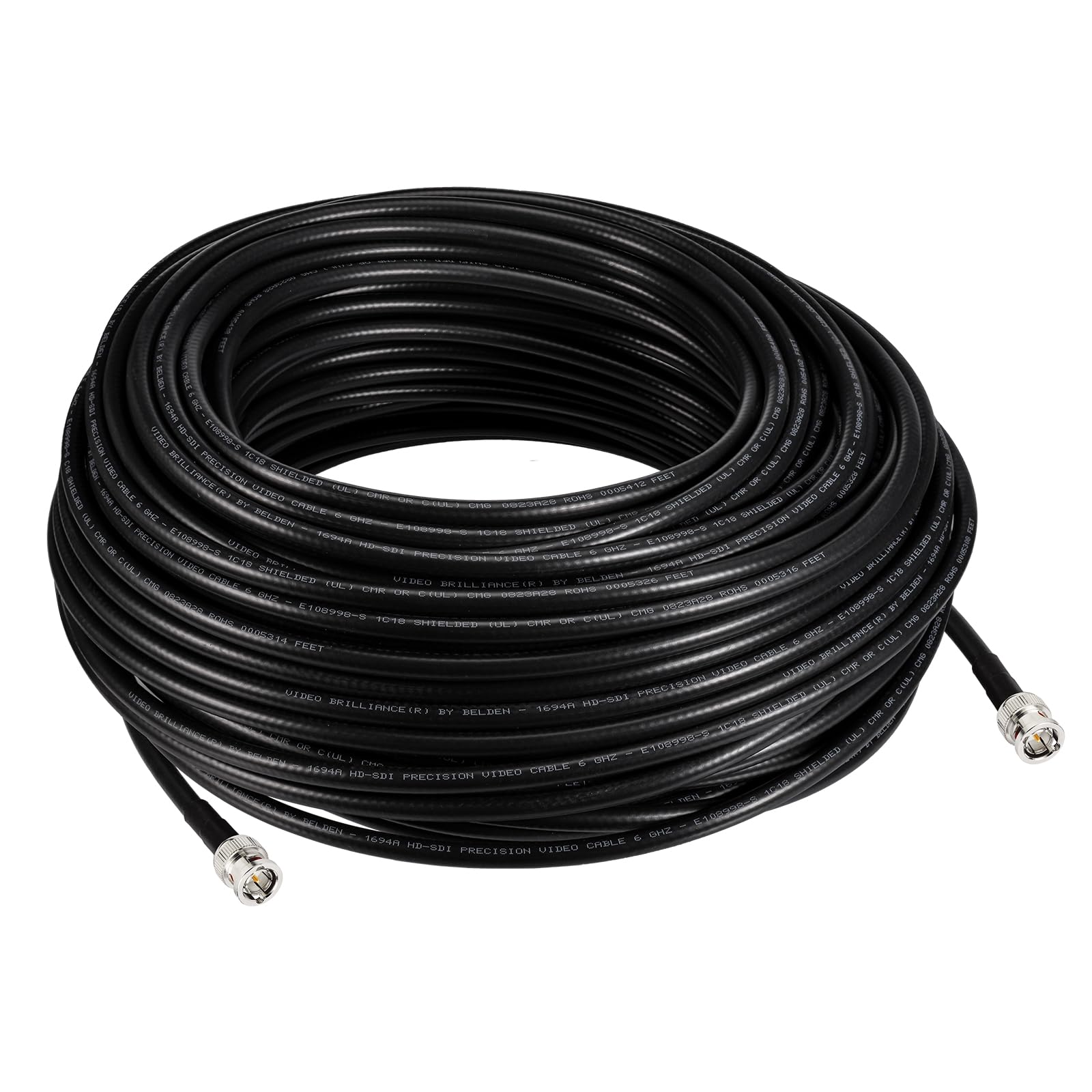 Superbat SDI Cable 50ft BNC Cable 3G/6G/12G (Belden 1694A Black) Supports HD-SDI/3G-SDI/4K/8K Video Security Camera CCTV Systems, SDI Precision Video Wire